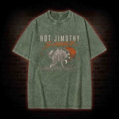 Jimothy Summer Raccoon Meme Washed T-shirt