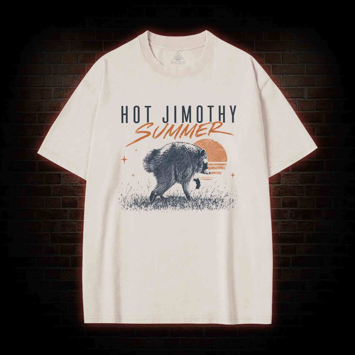 Jimothy Summer Raccoon Meme Washed T-shirt
