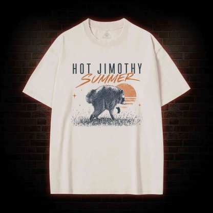 Jimothy Summer Raccoon Meme Washed T-shirt