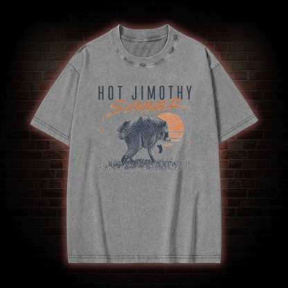 Jimothy Summer Raccoon Meme Washed T-shirt