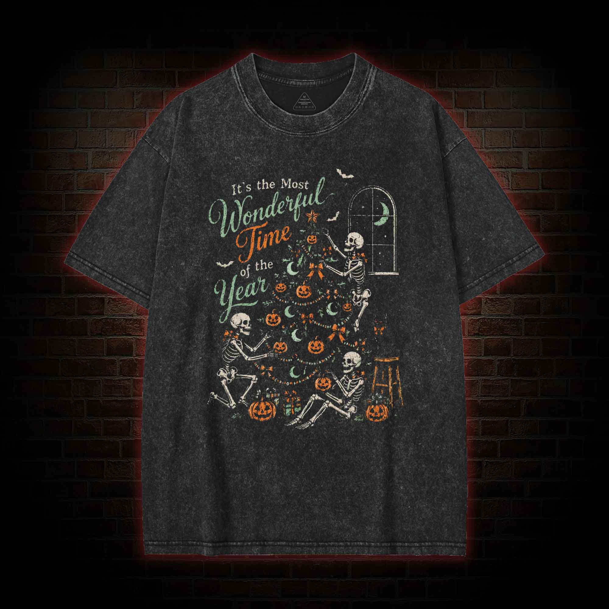 Skeleton Halloween Washed T-shirt