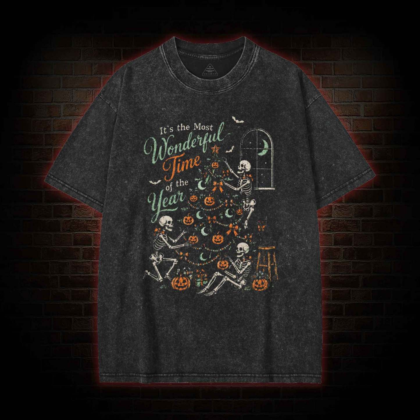 Skeleton Halloween Washed T-shirt