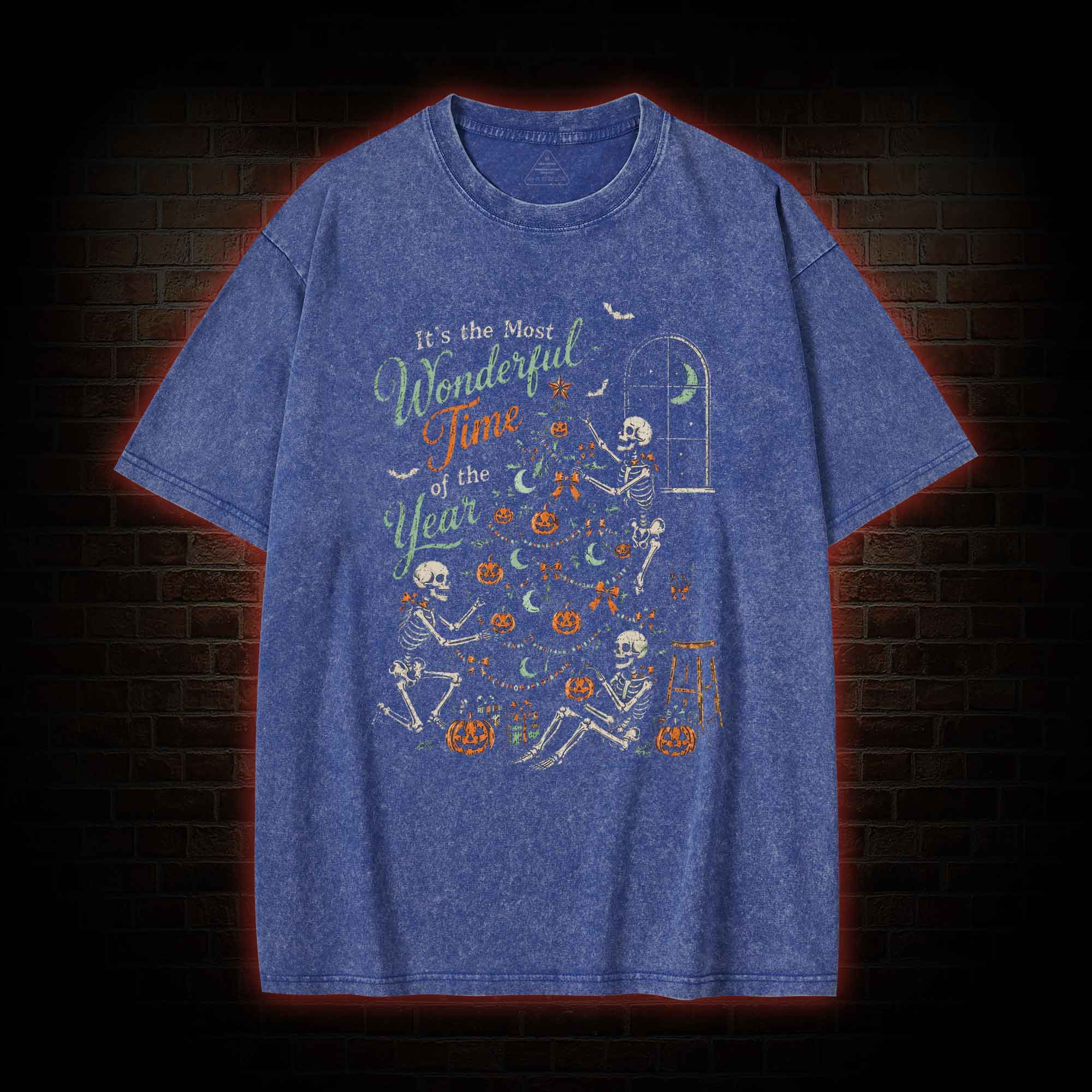 Skeleton Halloween Washed T-shirt