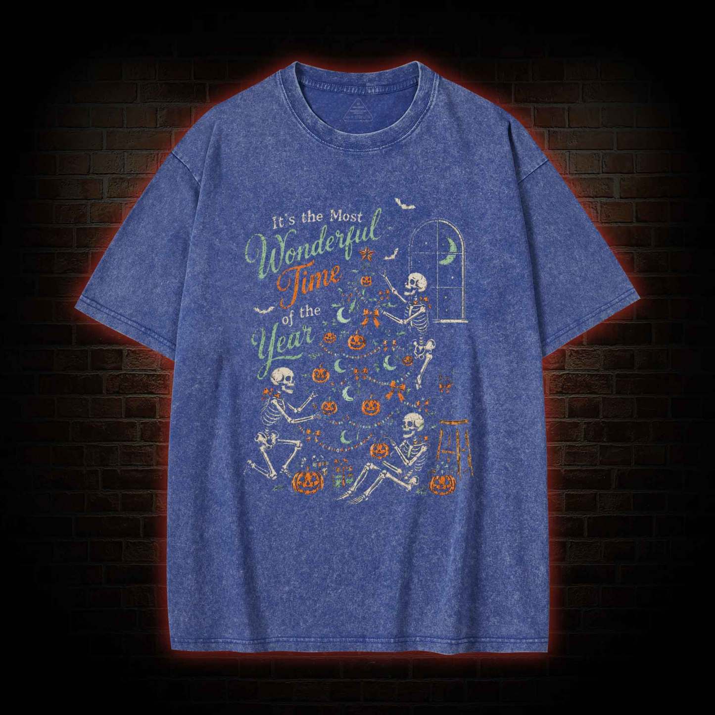 Skeleton Halloween Washed T-shirt