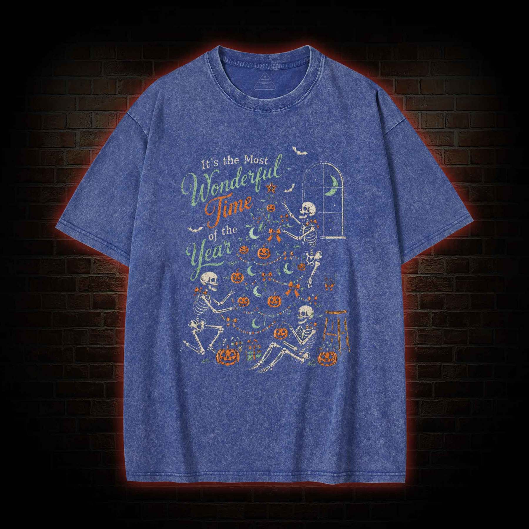 Skeleton Halloween Washed T-shirt