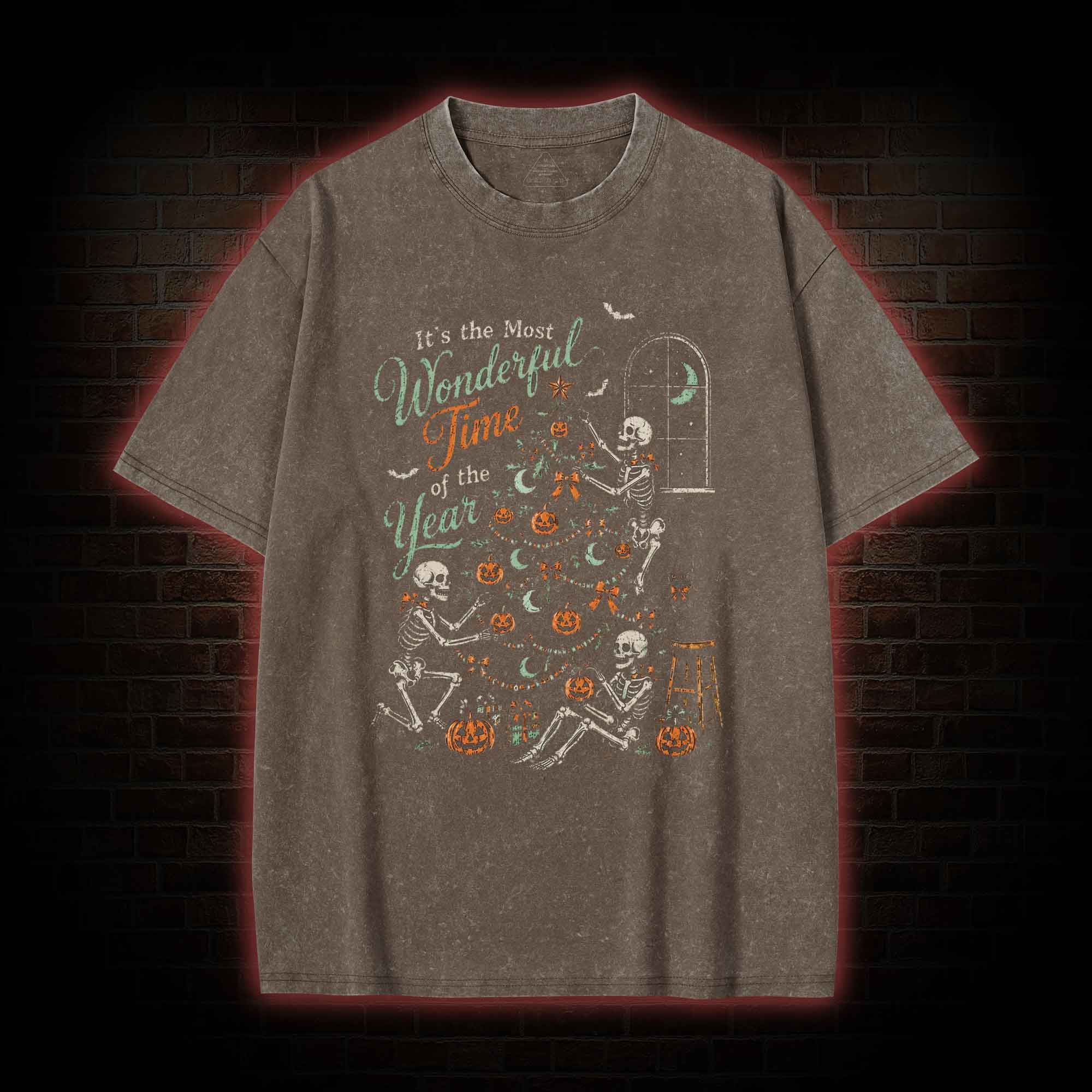Skeleton Halloween Washed T-shirt
