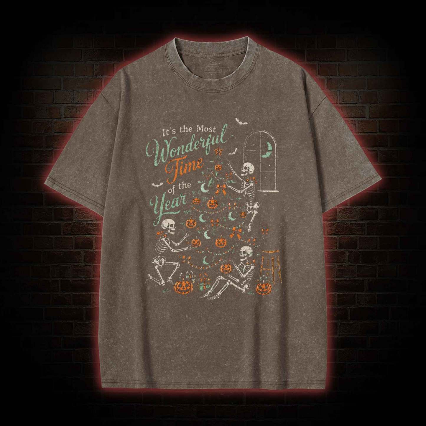 Skeleton Halloween Washed T-shirt