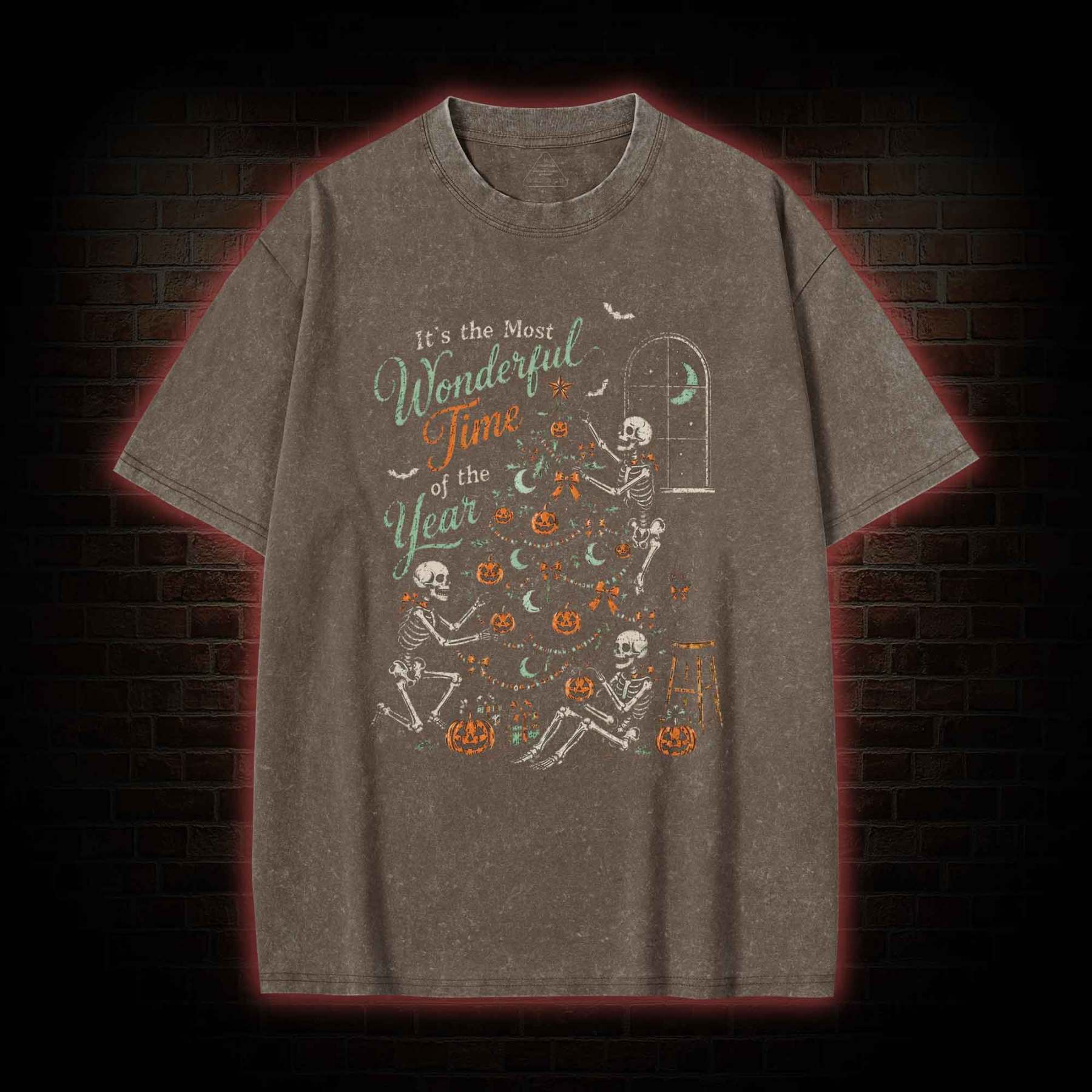 Skeleton Halloween Washed T-shirt
