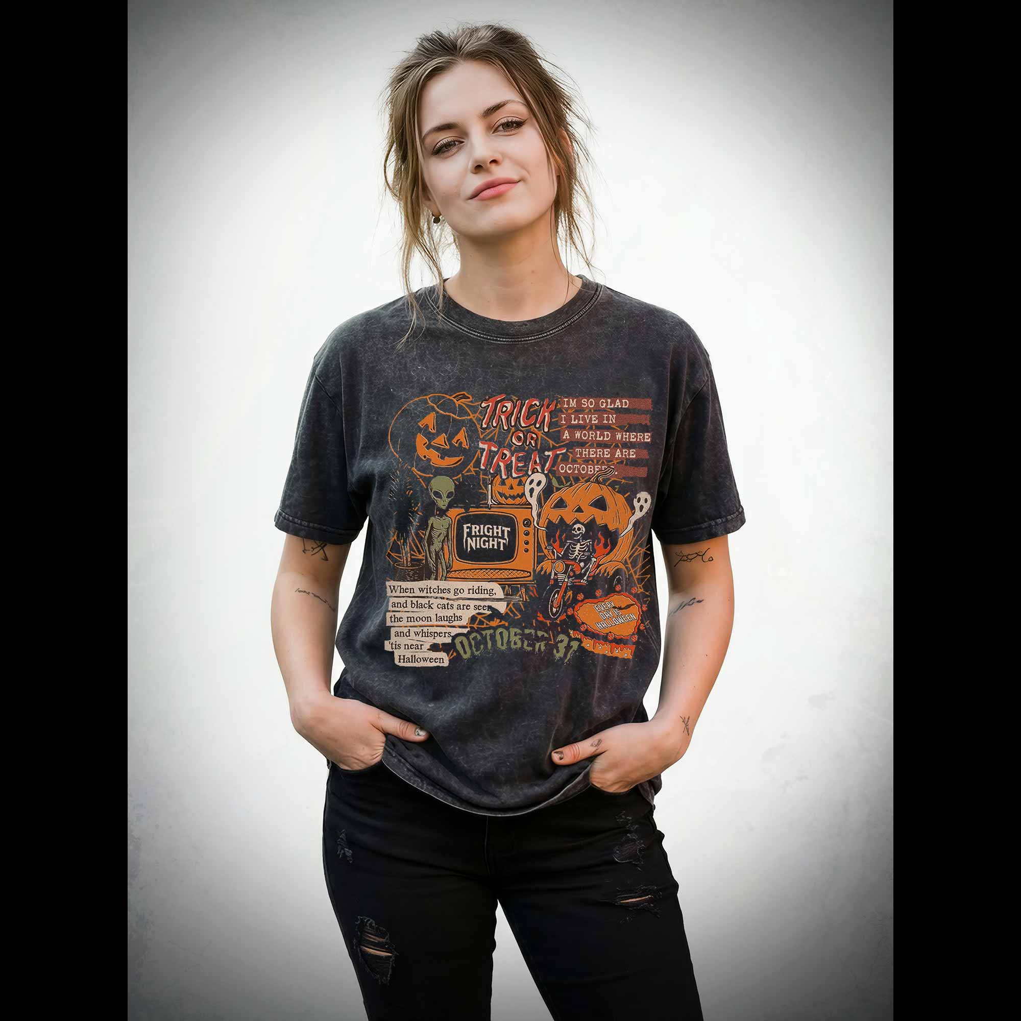 Spooky Season Ghost Washed T-shirt