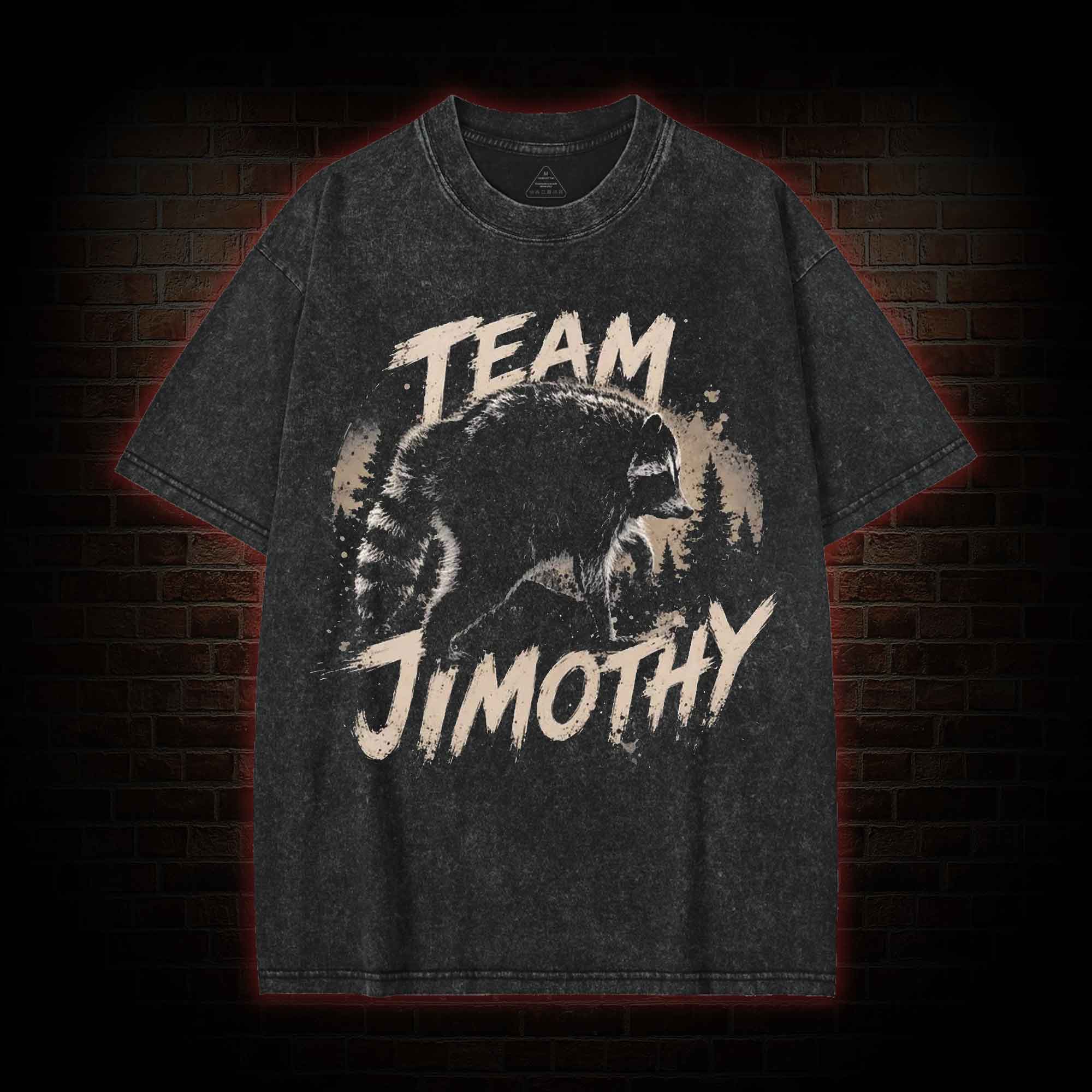 Team Jimothy Raccoon Washed T-shirt