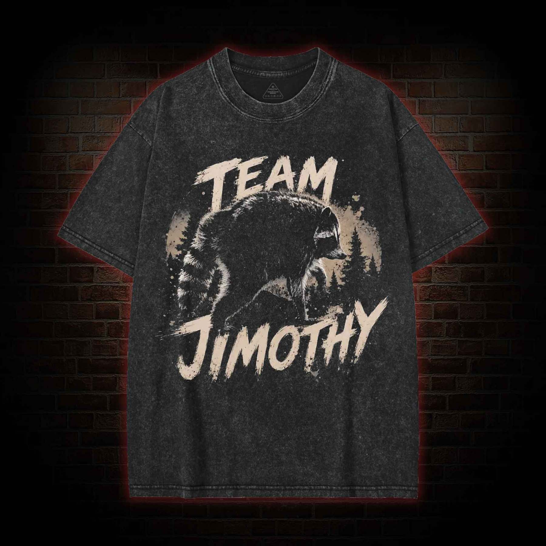 Team Jimothy Raccoon Washed T-shirt