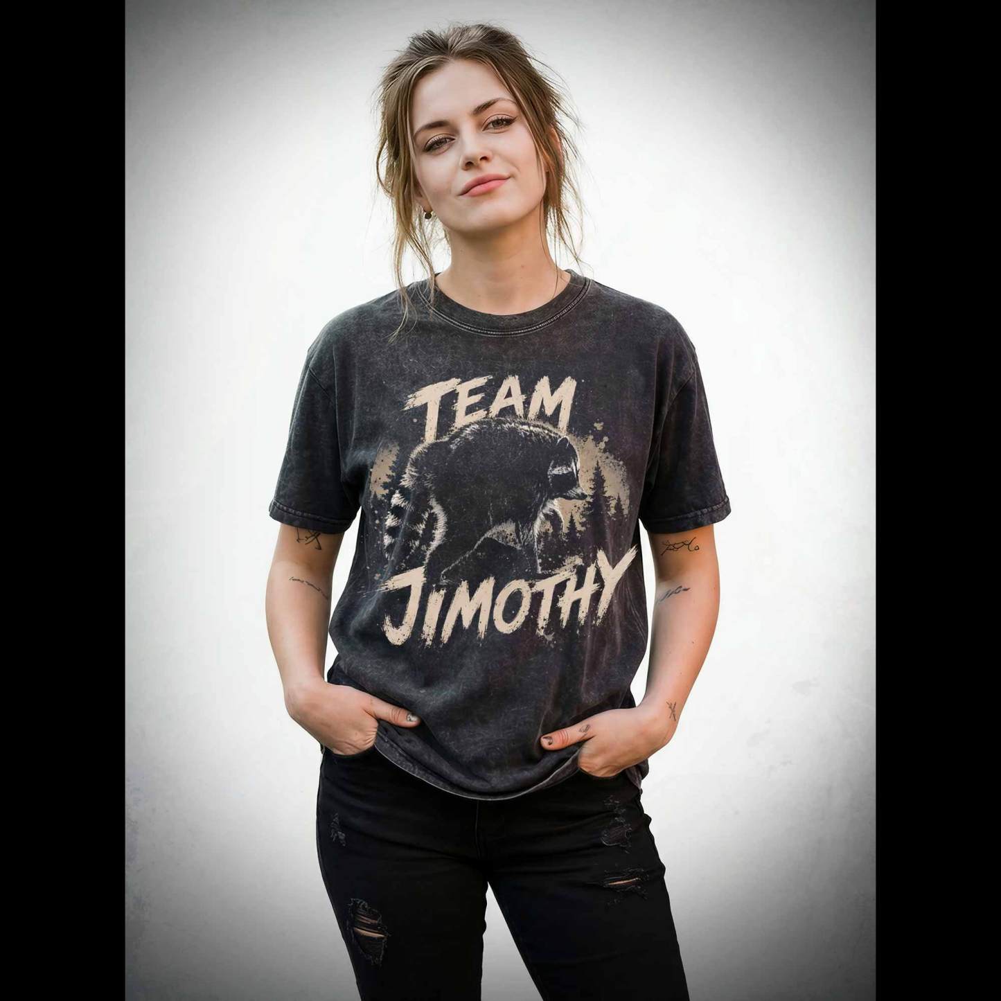 Team Jimothy Raccoon Washed T-shirt