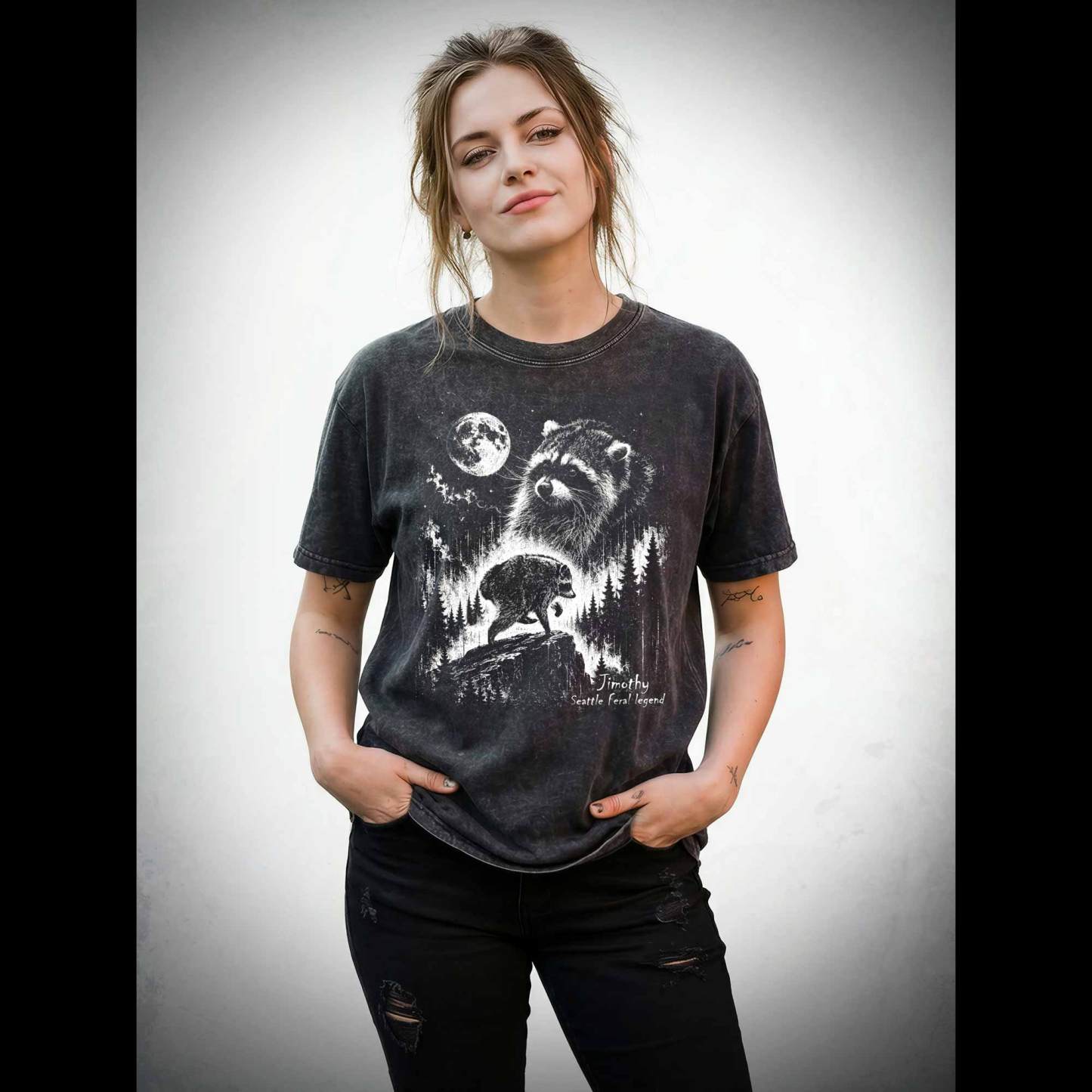 Vintage Jimothy Raccoon Washed T-shirt