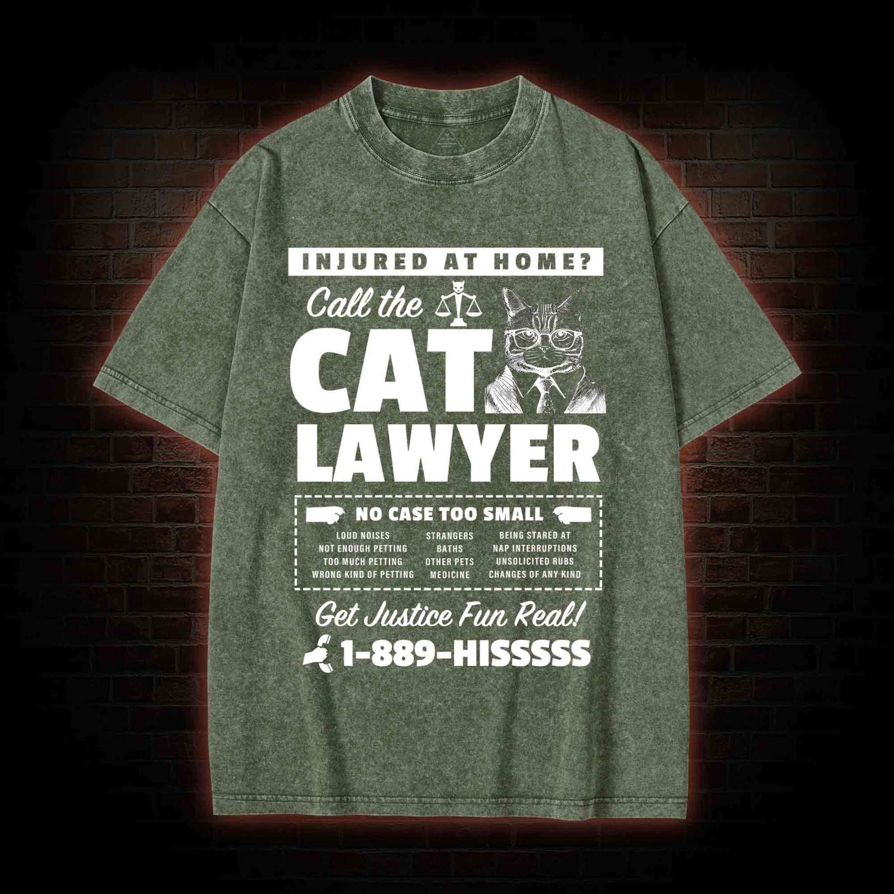 Call The Cat Lawyer Washed T-shirt