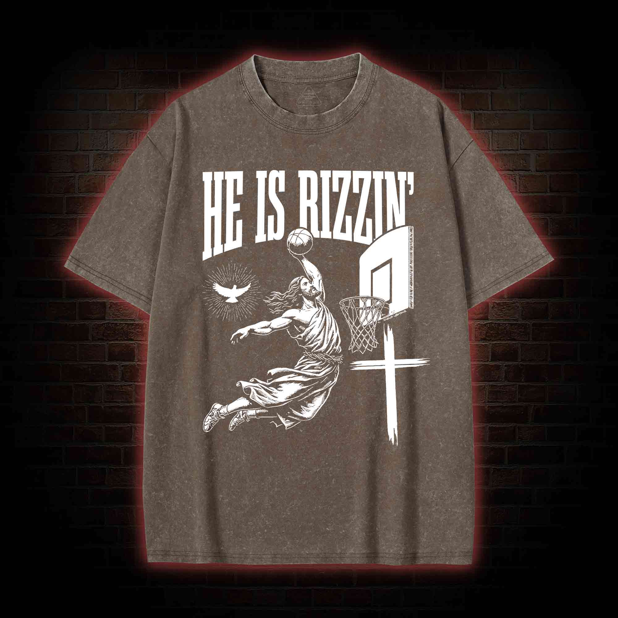 He Is Rizzin' Washed T-shirt