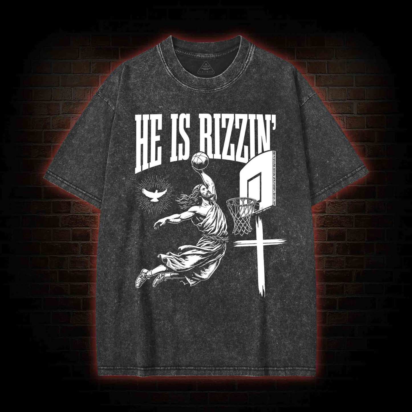 He Is Rizzin' Washed T-shirt
