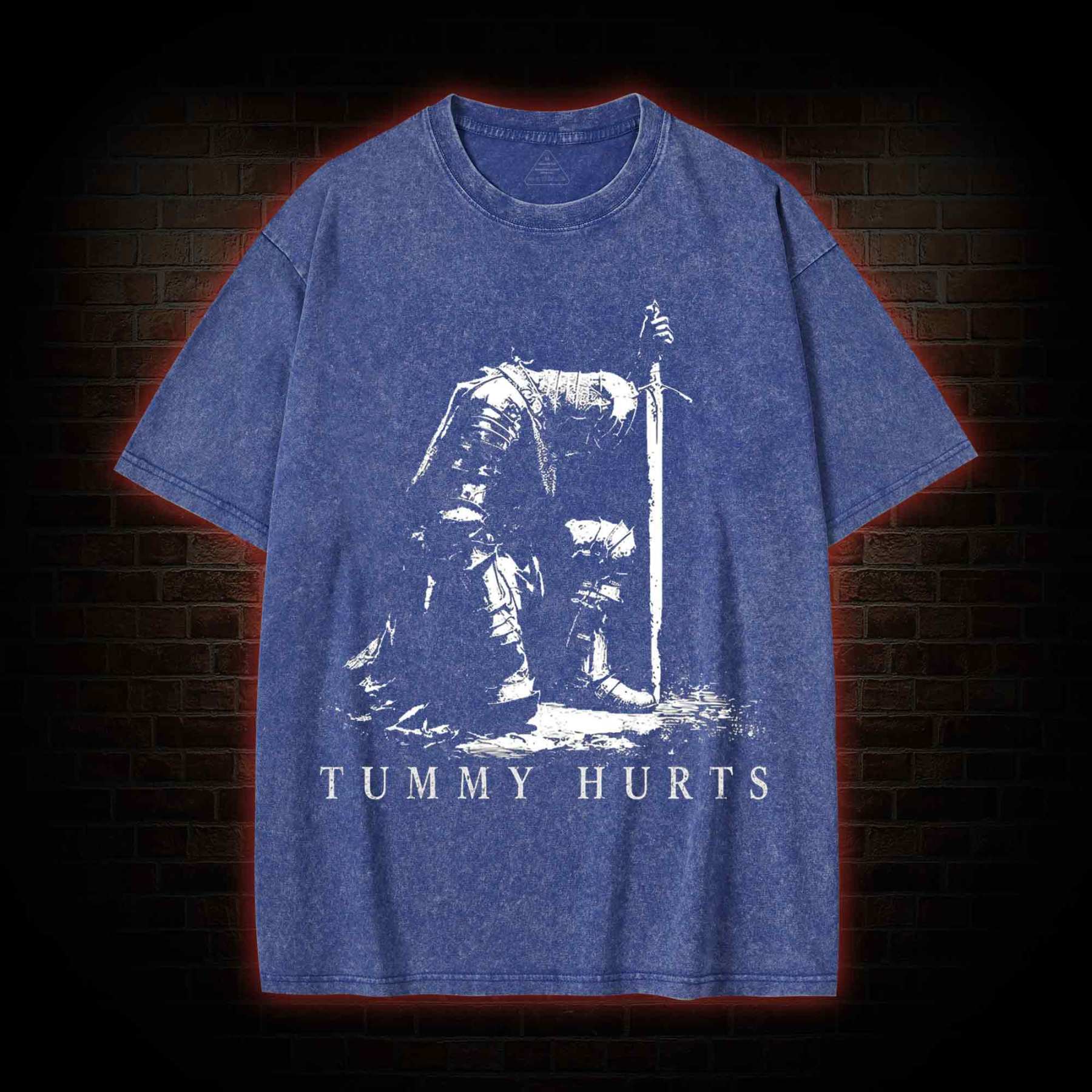 Dark Fantasy Knight Washed T-shirt