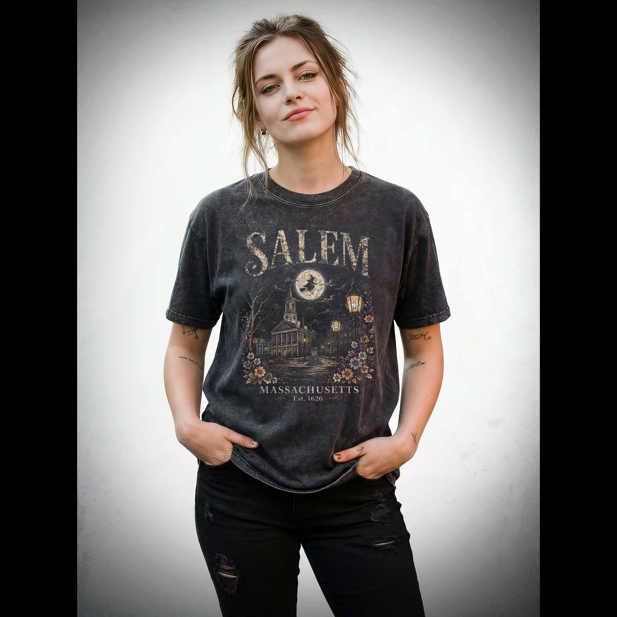 Salem Massachusetts Washed T-shirt