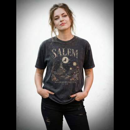 Salem Massachusetts Washed T-shirt
