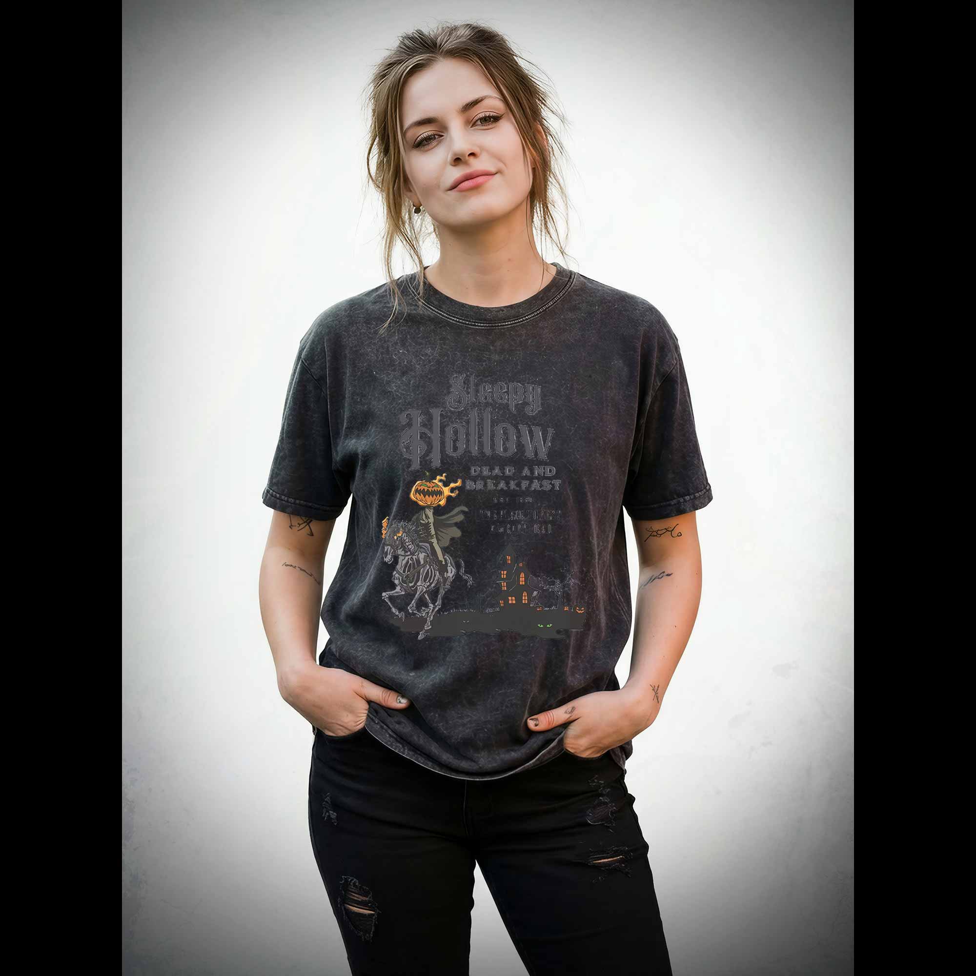 Vintage Halloween Scary Washed T-shirt