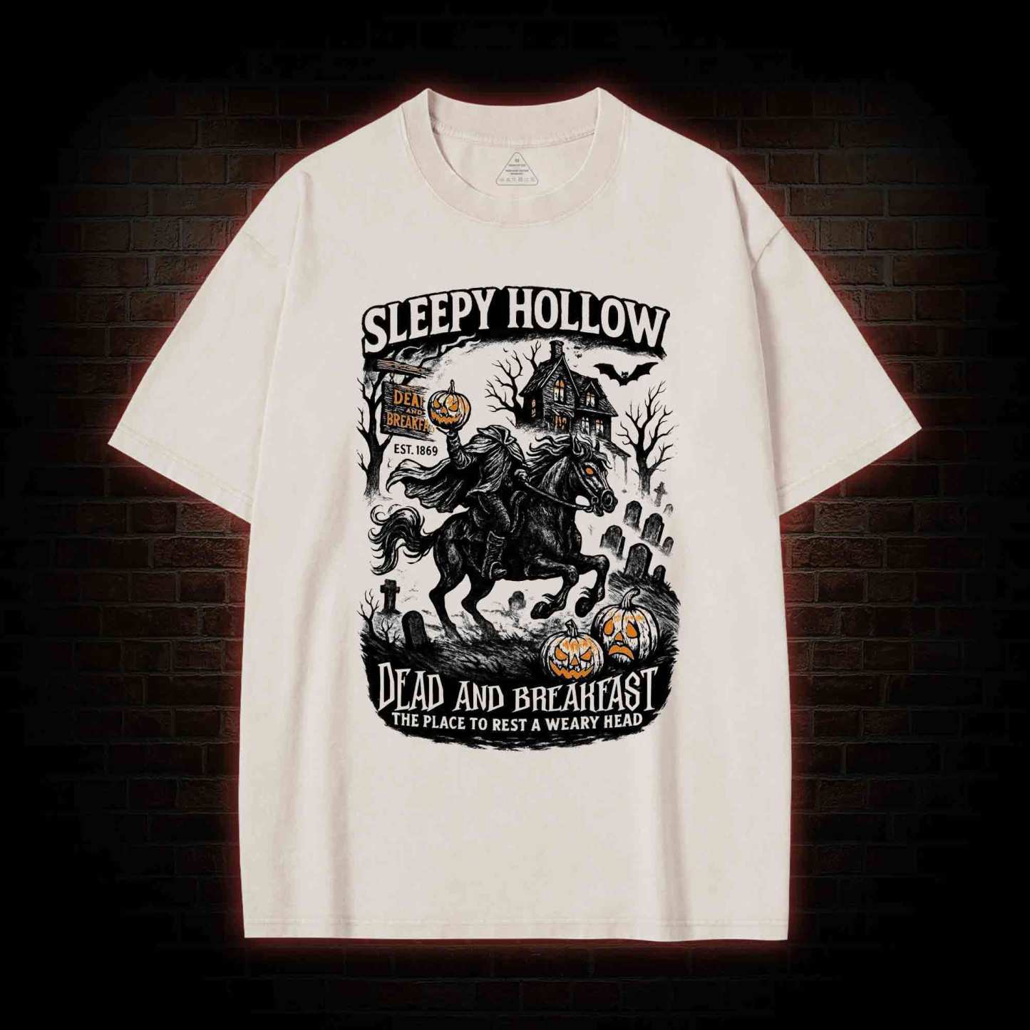 Vintage Halloween Scary Washed T-shirt
