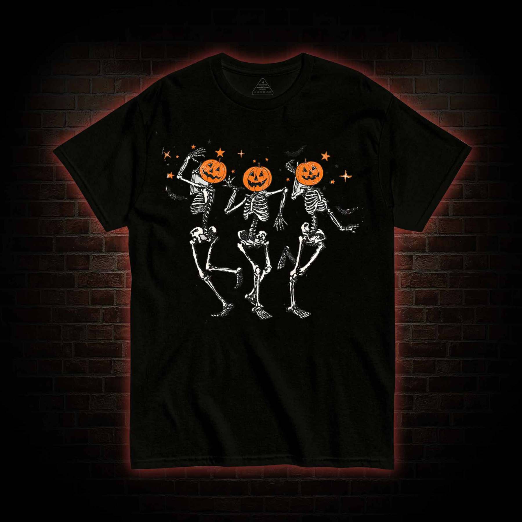 Dancing Skeletons Pumpkin Halloween T-shirt