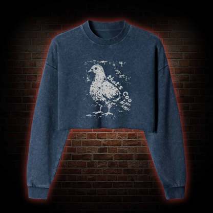 Pigeon Meme Washed Cropped Sweatshirts