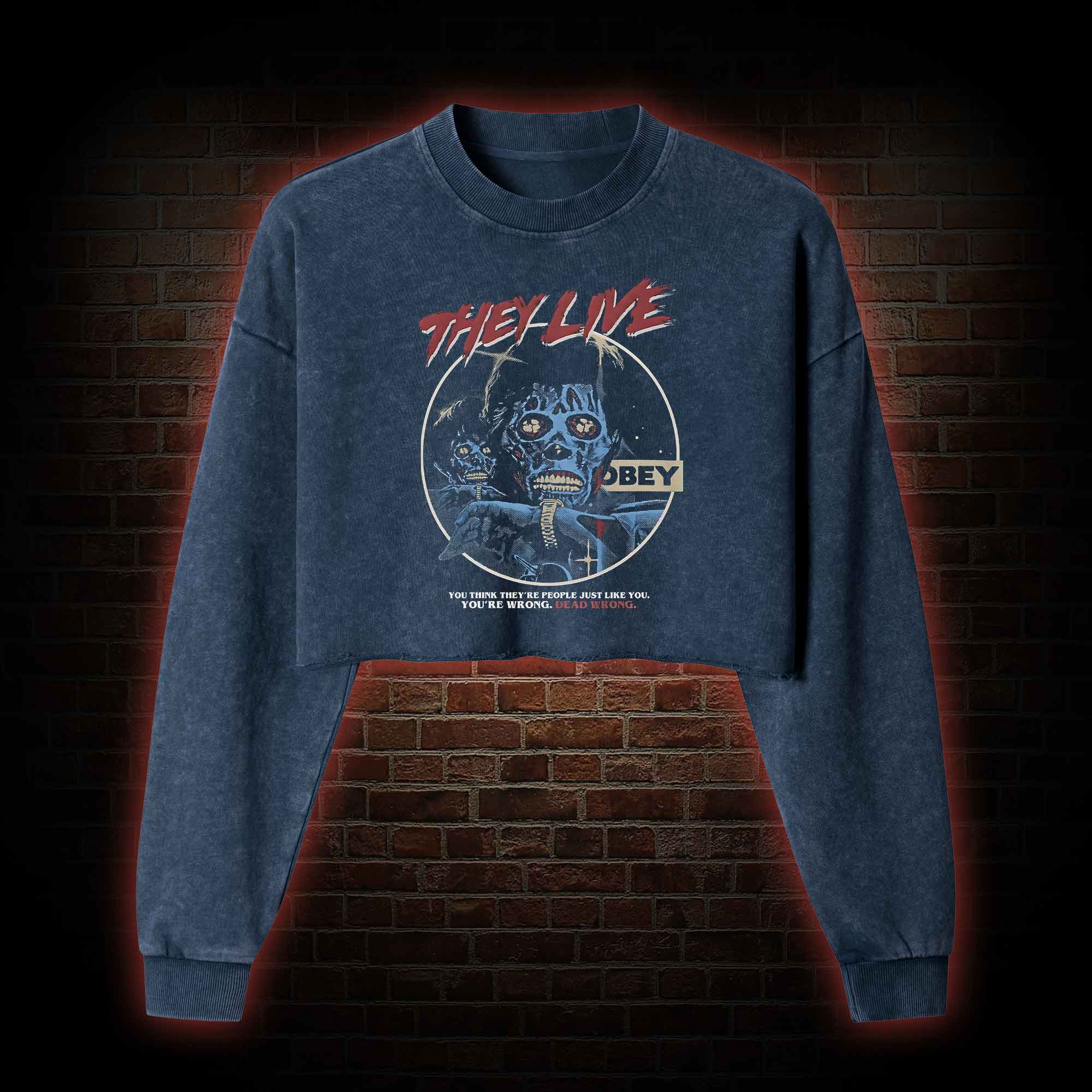 Dead Wrong Washed Cropped Sweatshirts
