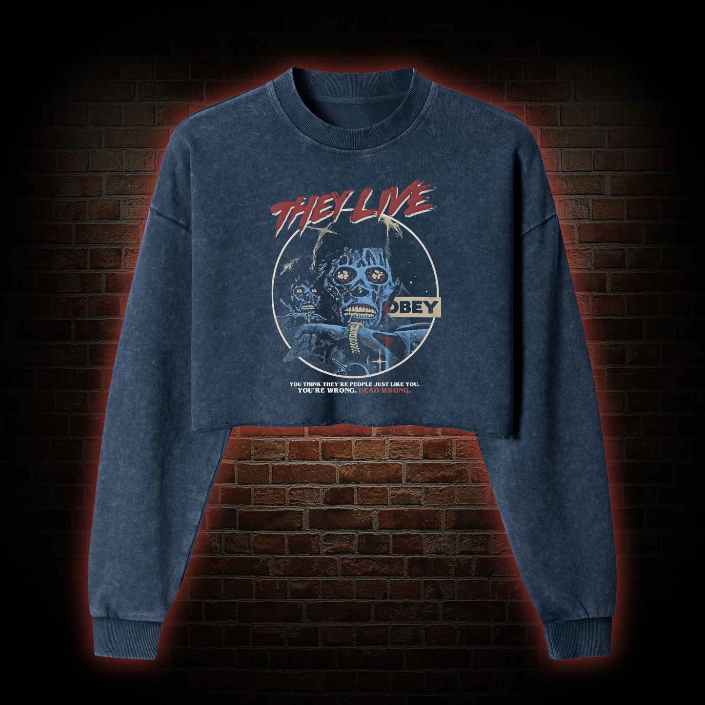 Dead Wrong Washed Cropped Sweatshirts