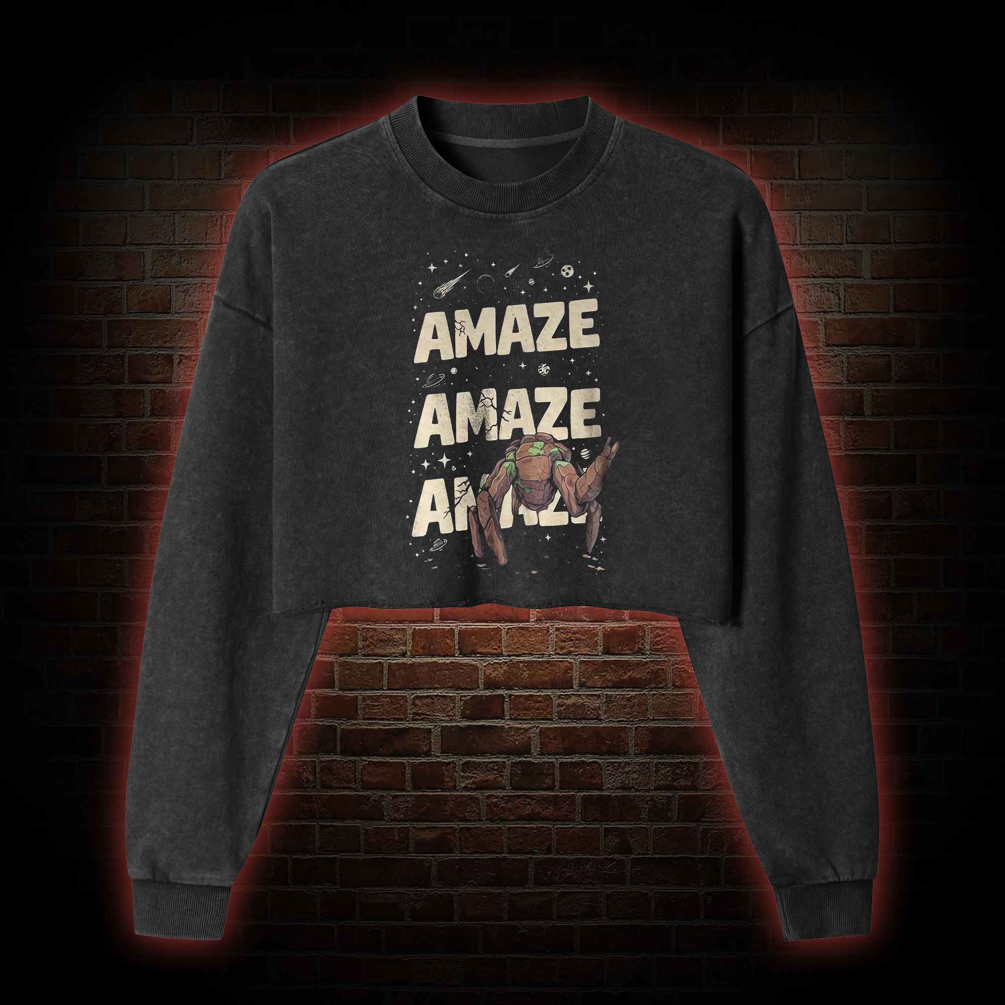 Amaze! Amaze! Amaze! Washed Cropped Sweatshirts