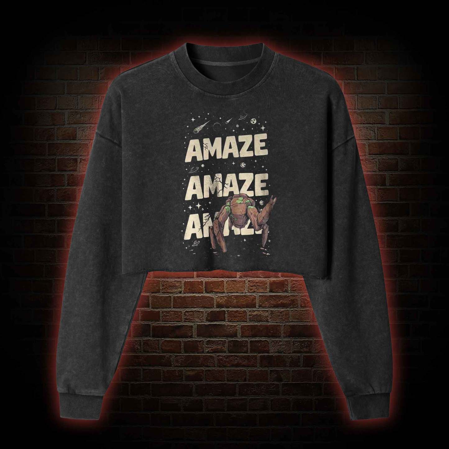 Amaze! Amaze! Amaze! Washed Cropped Sweatshirts