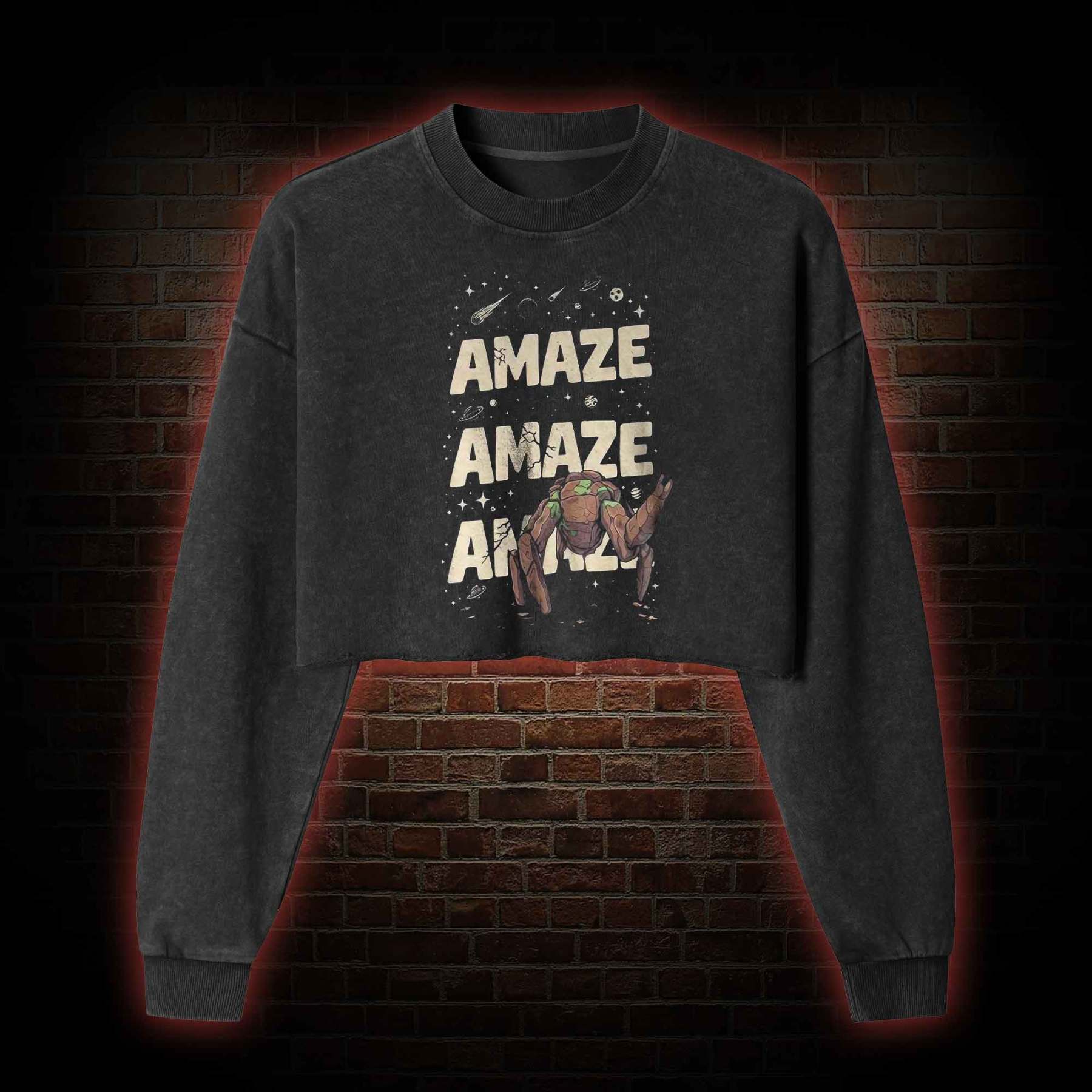 Amaze! Amaze! Amaze! Washed Cropped Sweatshirts