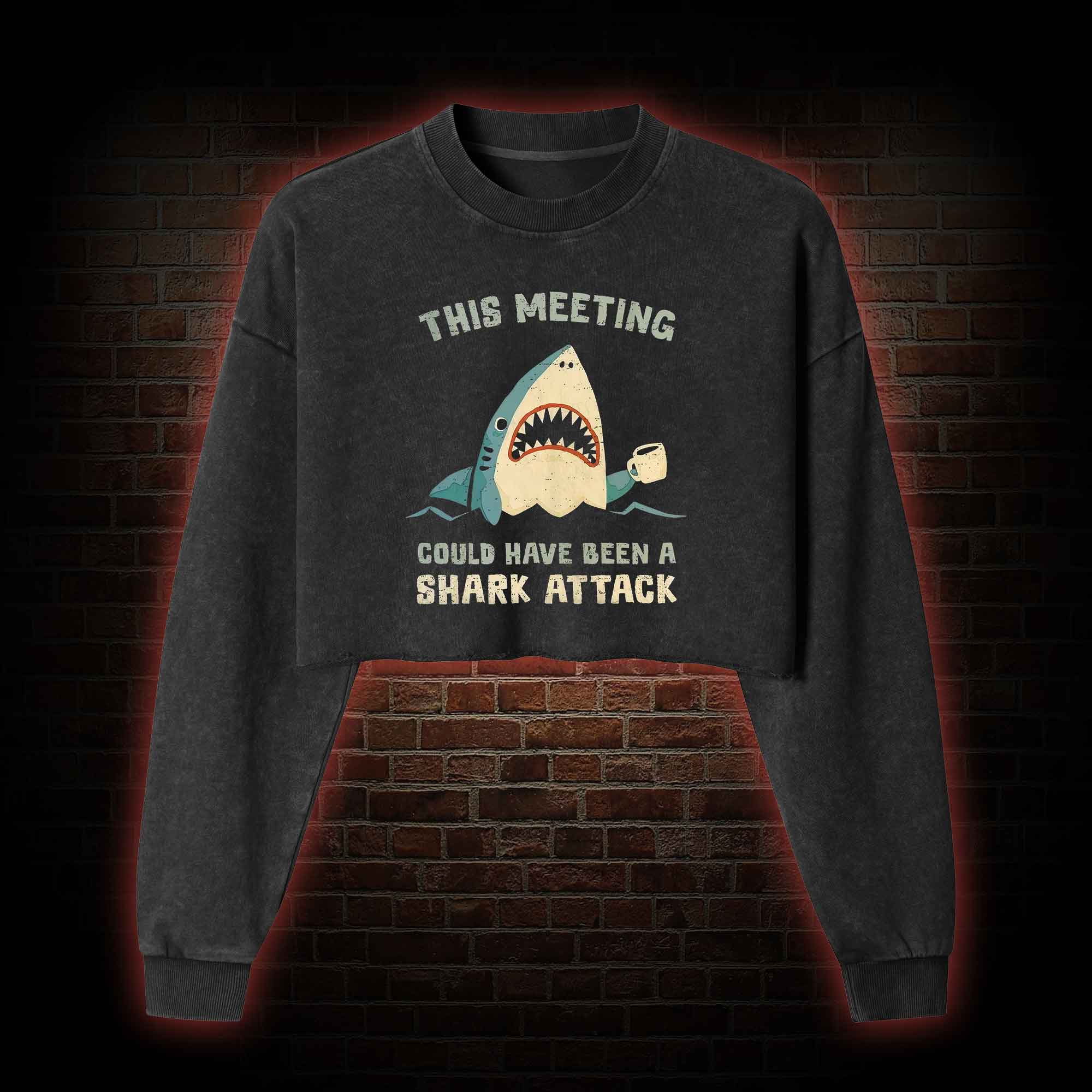 This Meeting could have been a Washed Cropped Sweatshirts
