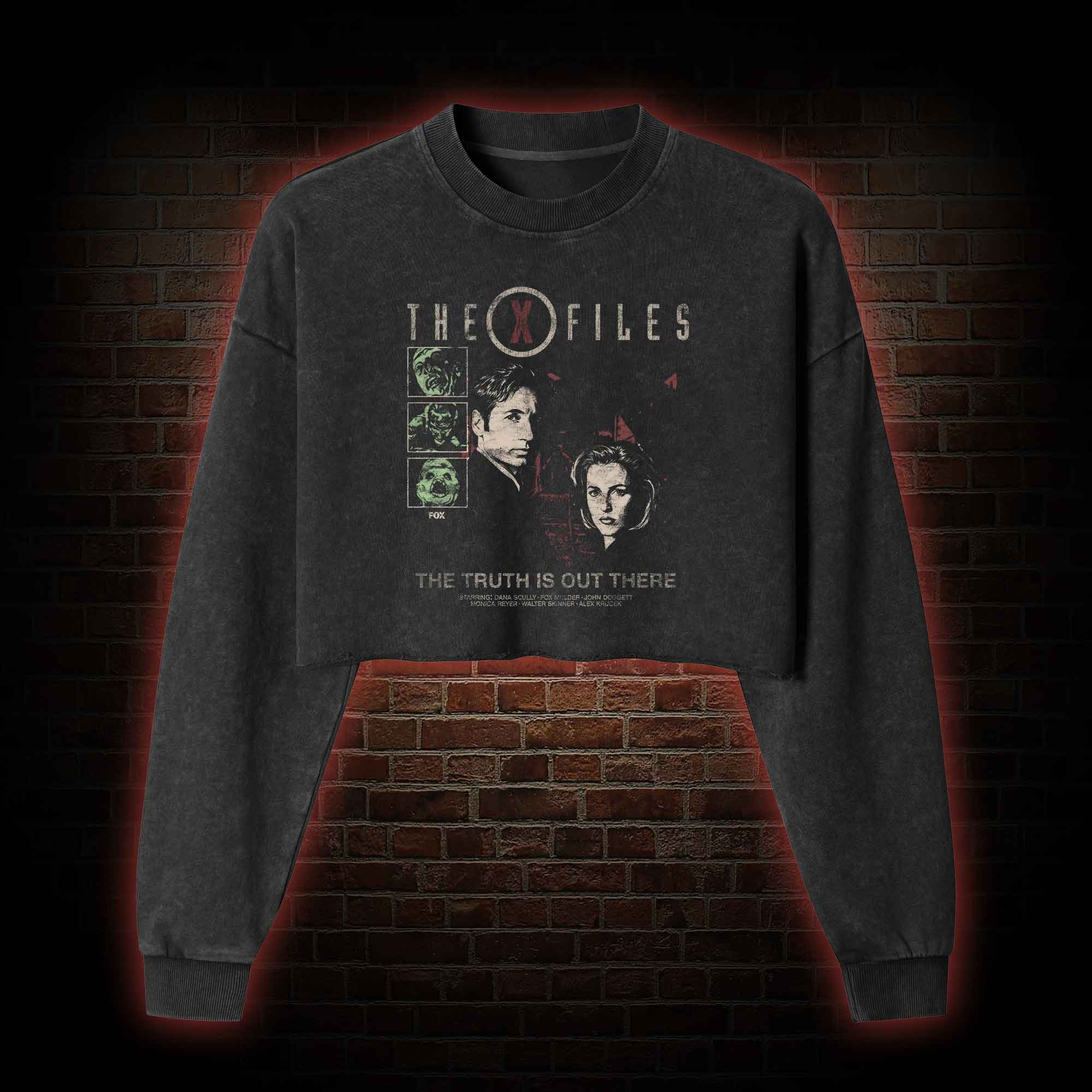 The Truth is Out There Washed Cropped Sweatshirts