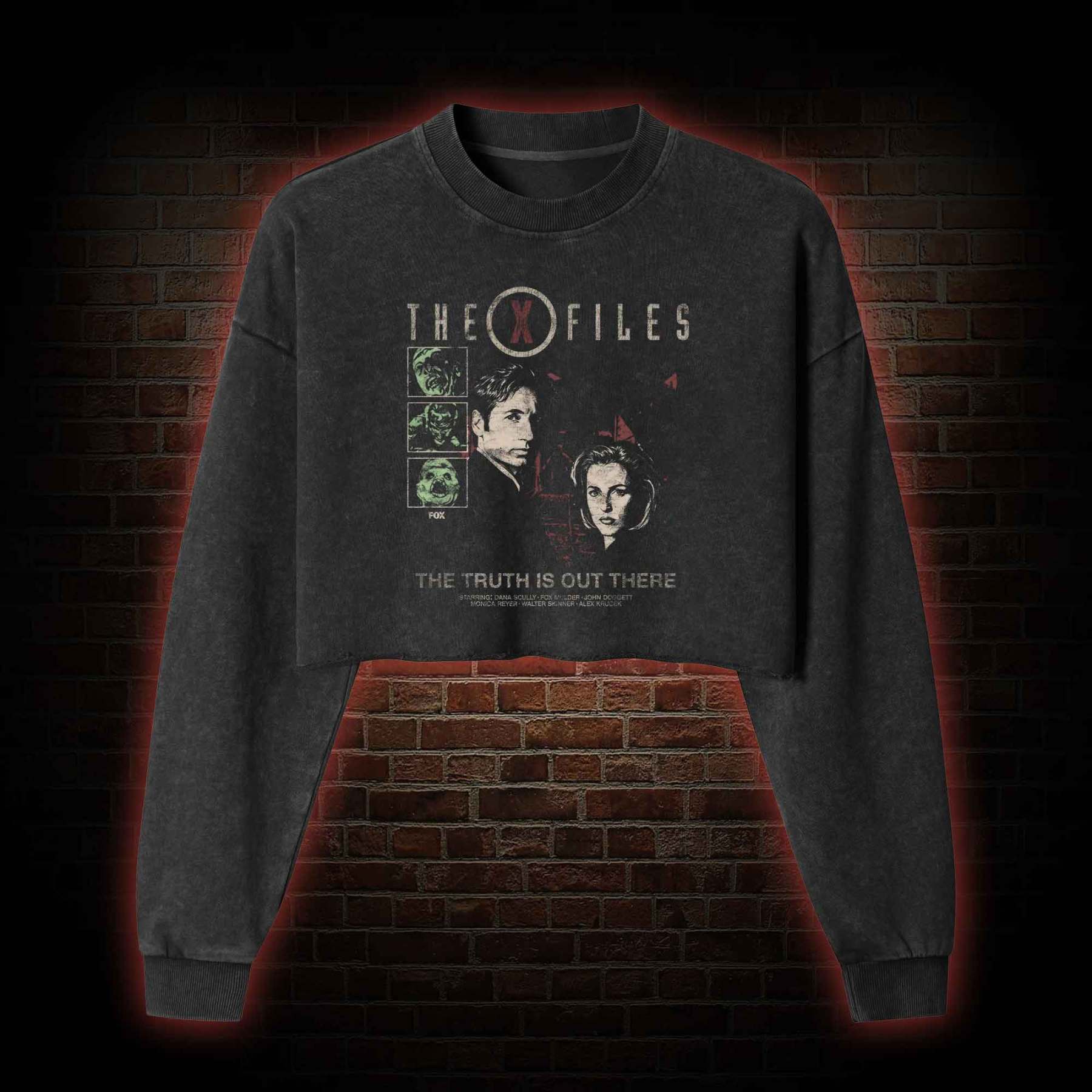 The Truth is Out There Washed Cropped Sweatshirts