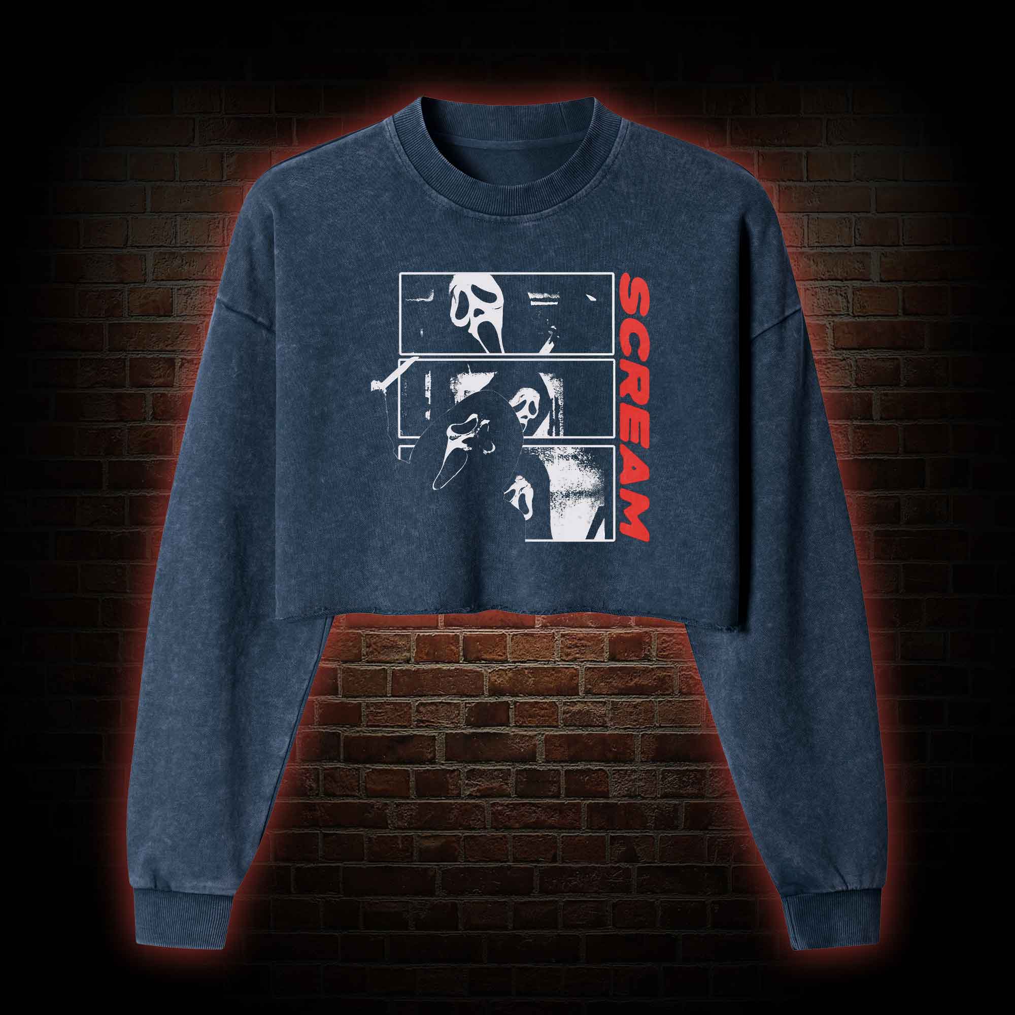 Don't Hang up the Phone Washed Cropped Sweatshirts