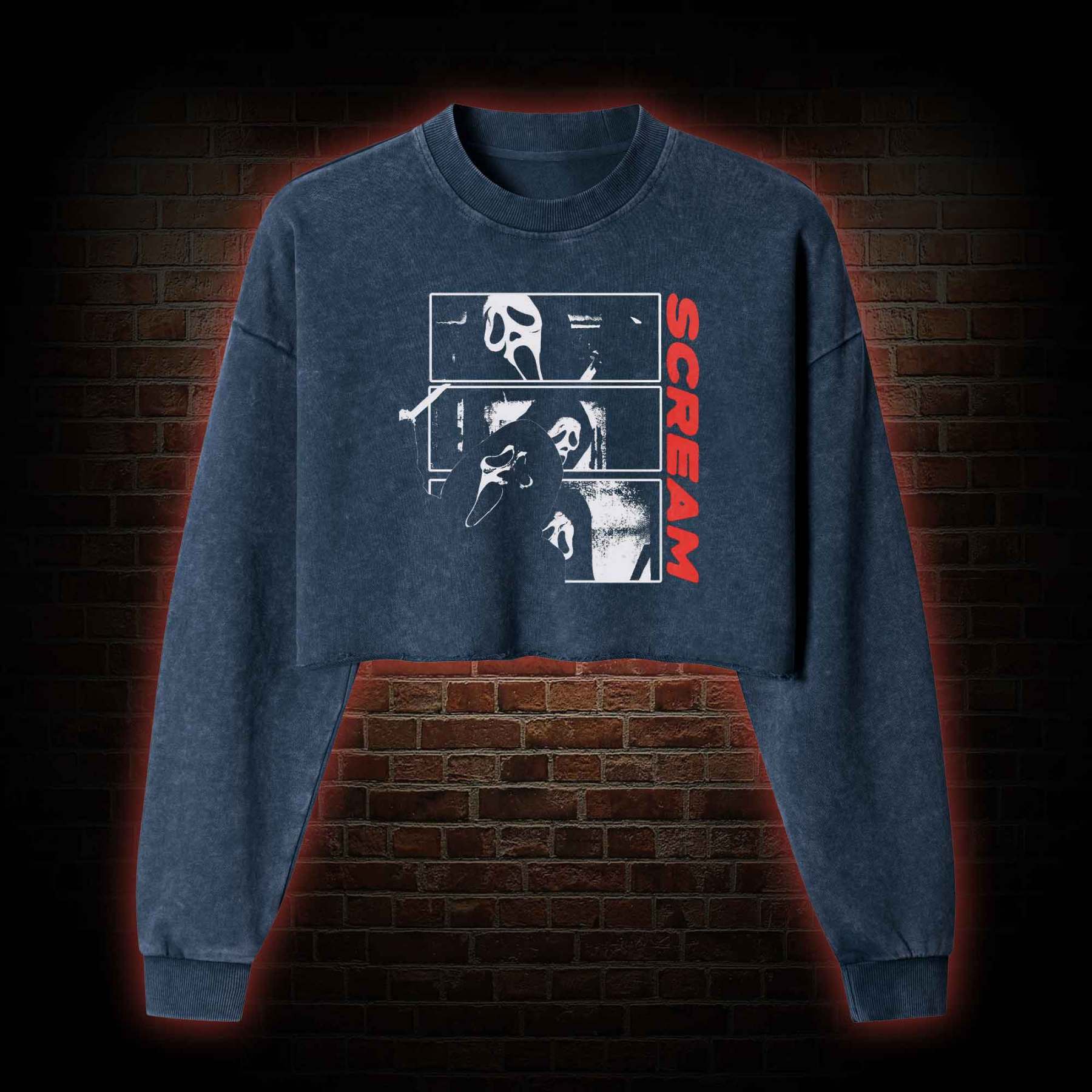 Don't Hang up the Phone Washed Cropped Sweatshirts