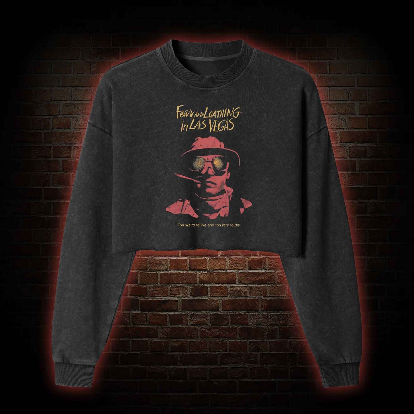 Too Weird to Live and too Rare to Die Washed Cropped Sweatshirts