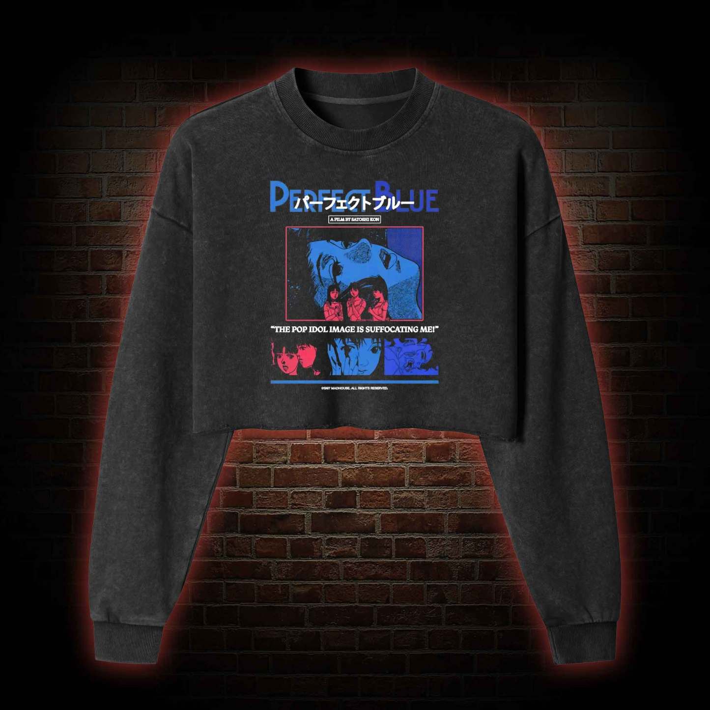 The Pop Idol Image is Suffocating Me Washed Cropped Sweatshirts
