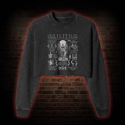 Lilith Feminist Washed Cropped Sweatshirts