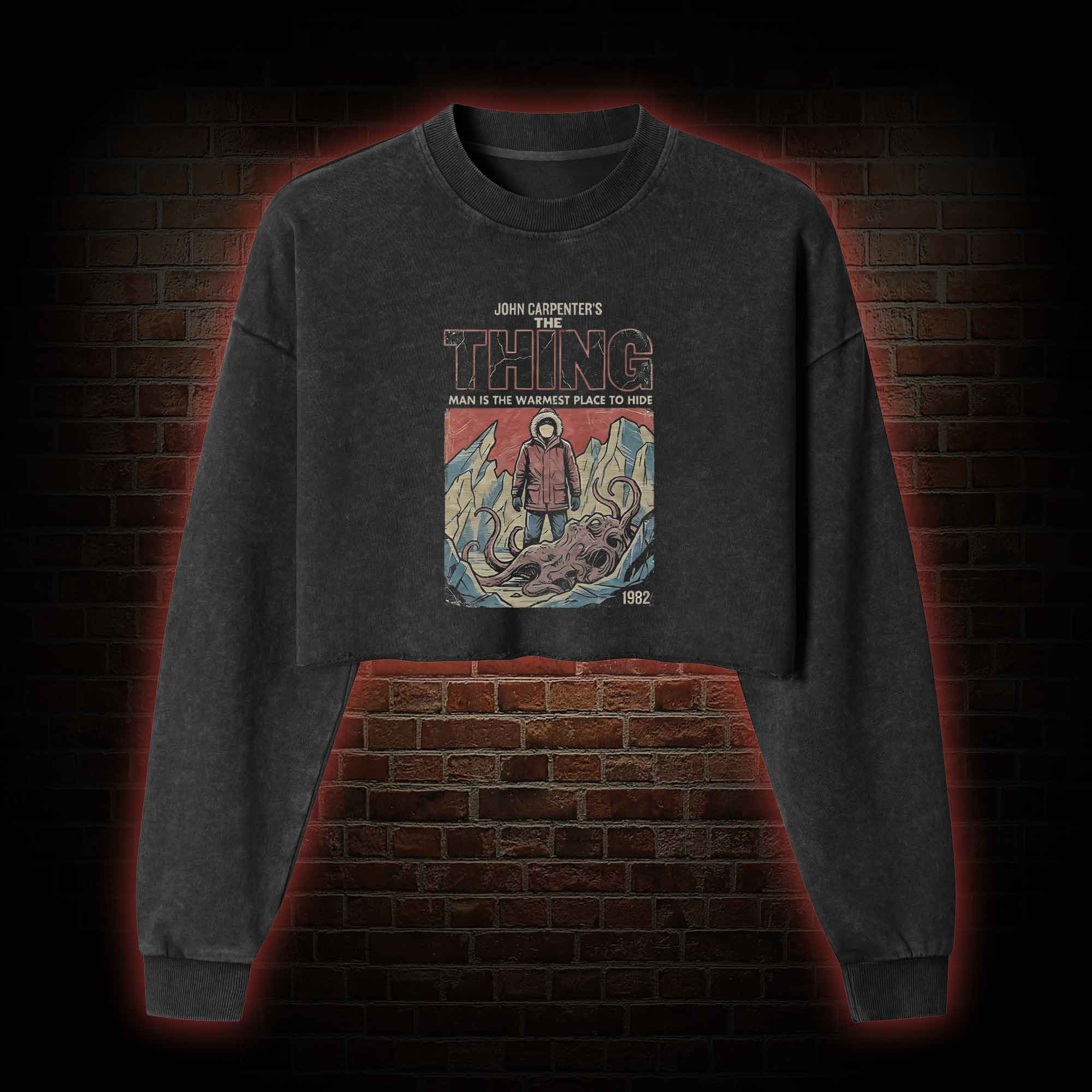 Man is the Warmest Place to Hide Washed Cropped Sweatshirts