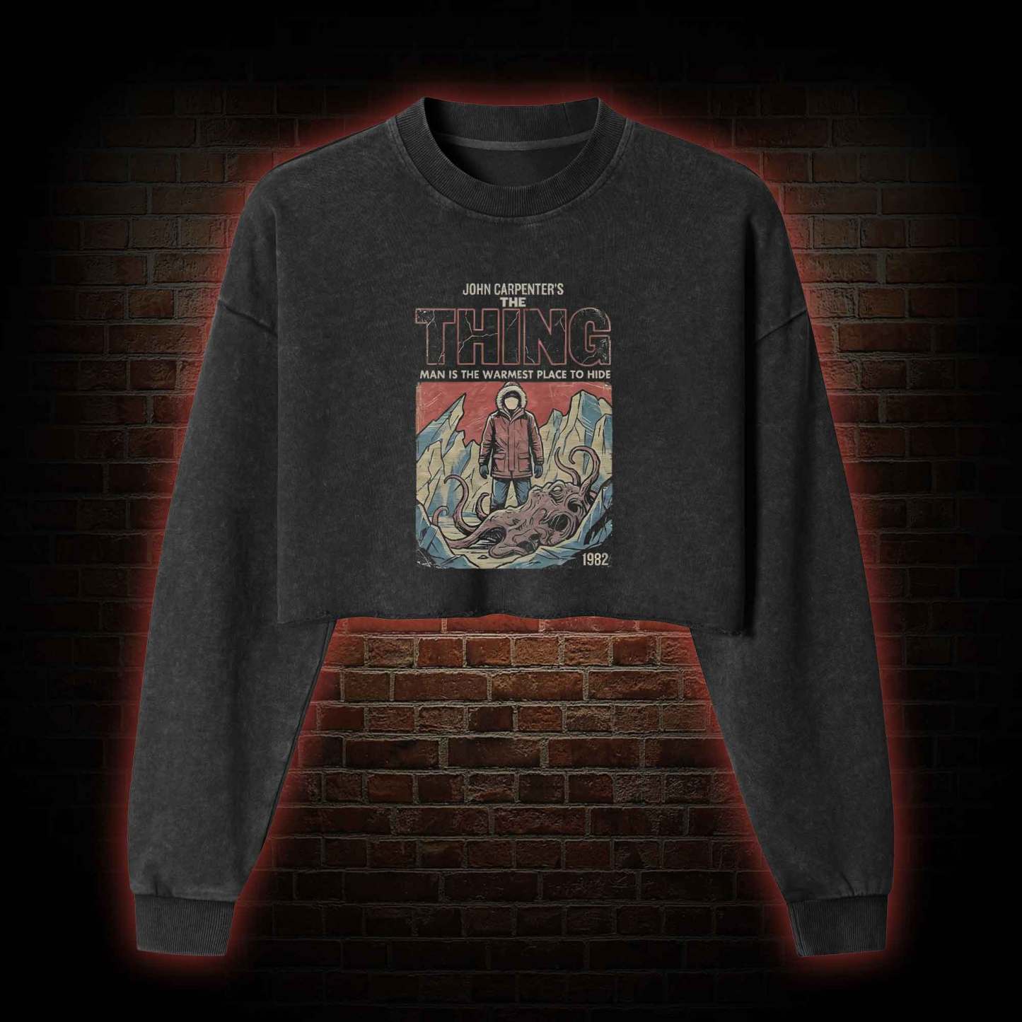 Man is the Warmest Place to Hide Washed Cropped Sweatshirts