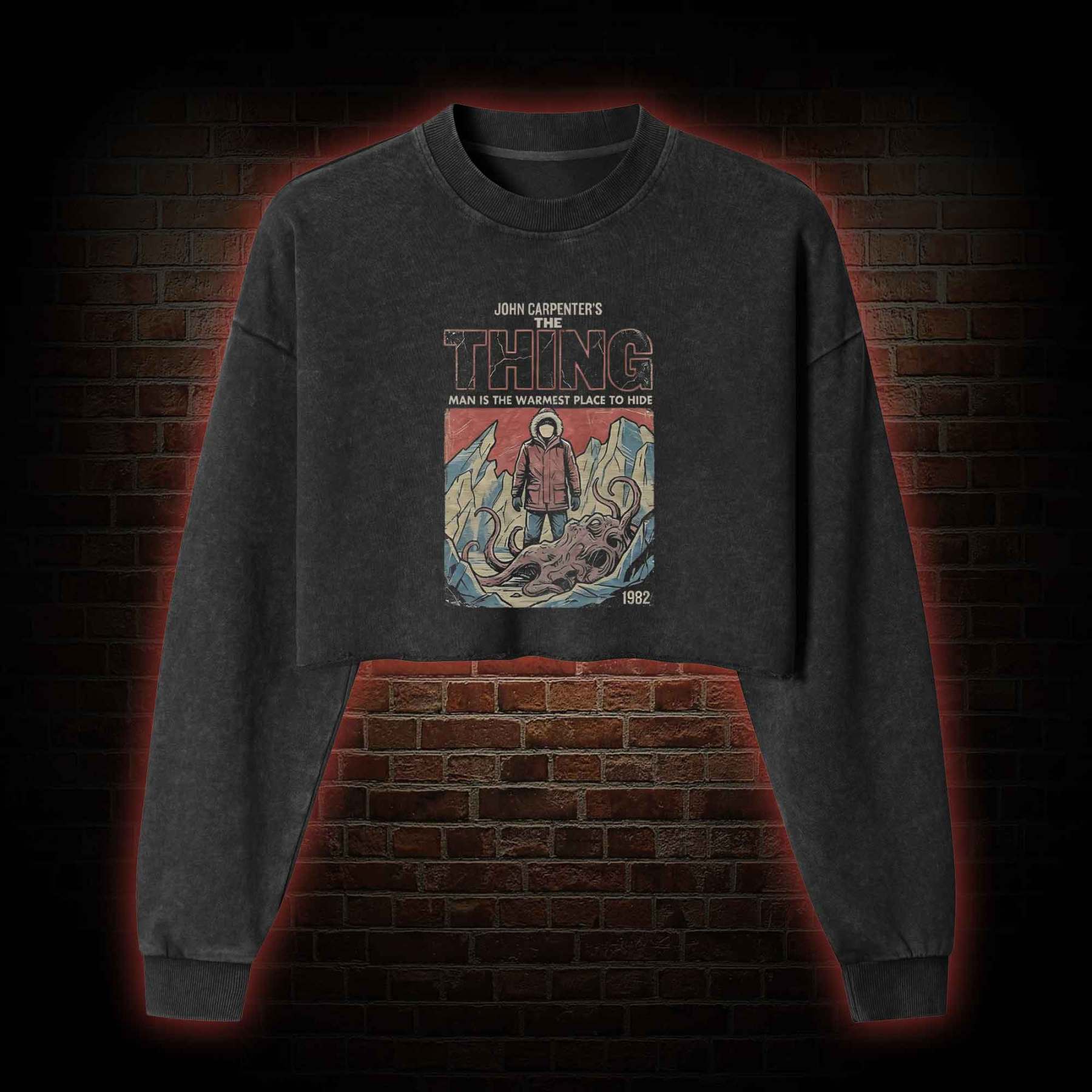 Man is the Warmest Place to Hide Washed Cropped Sweatshirts