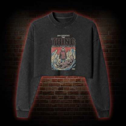 Man is the Warmest Place to Hide Washed Cropped Sweatshirts