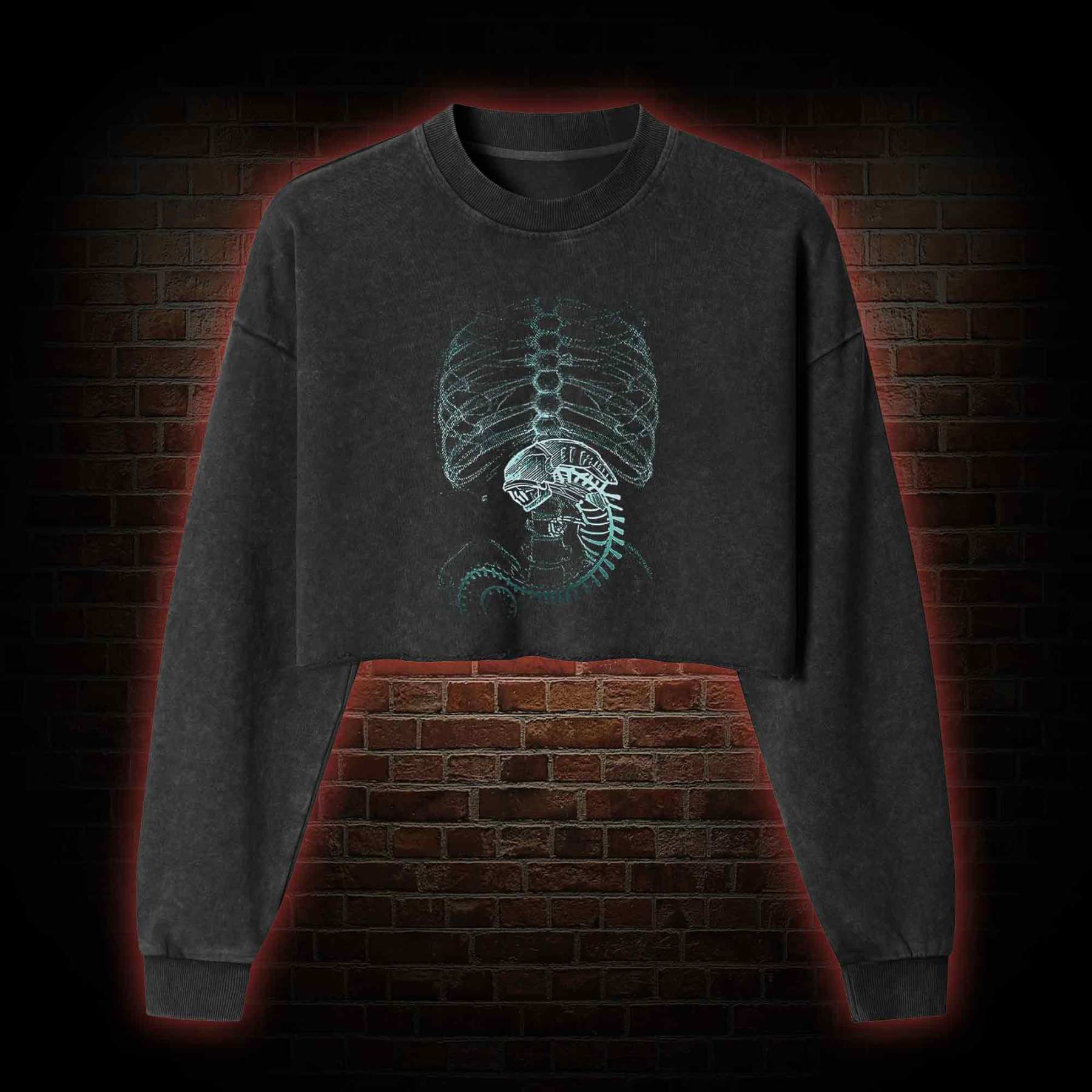 A Perfect Organism Washed Cropped Sweatshirts