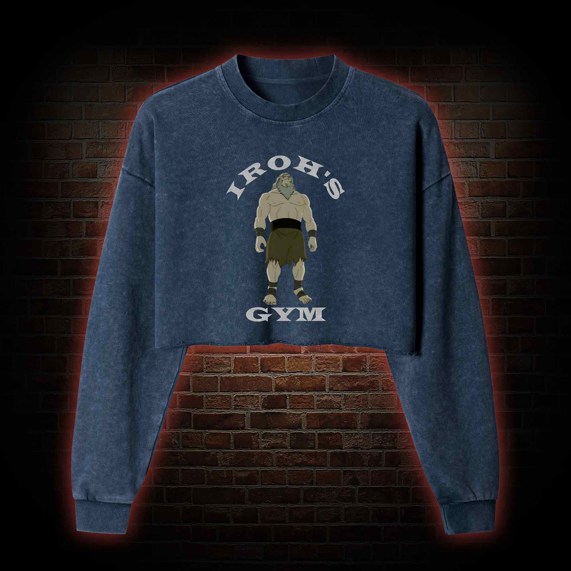Iroh's Gym Washed Cropped Sweatshirts