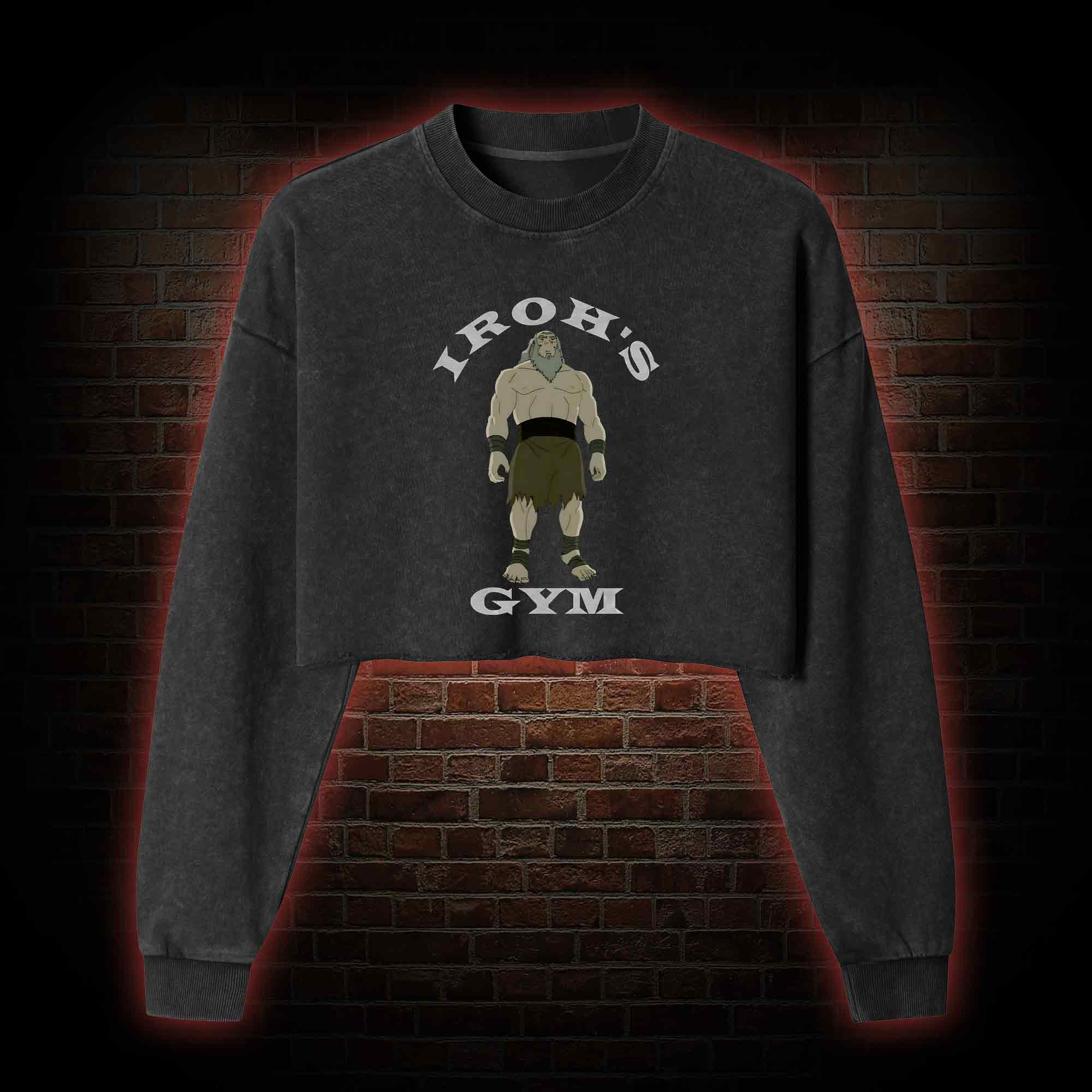 Iroh's Gym Washed Cropped Sweatshirts