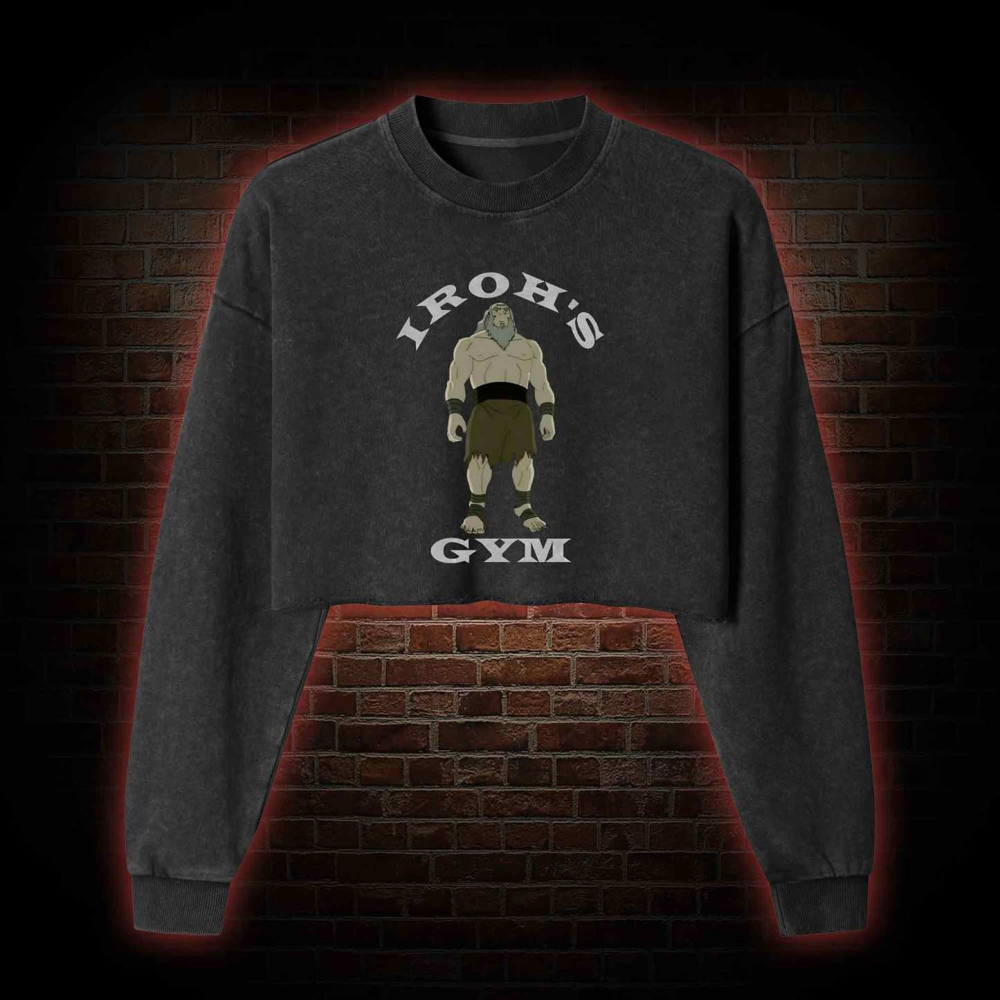 Iroh's Gym Washed Cropped Sweatshirts