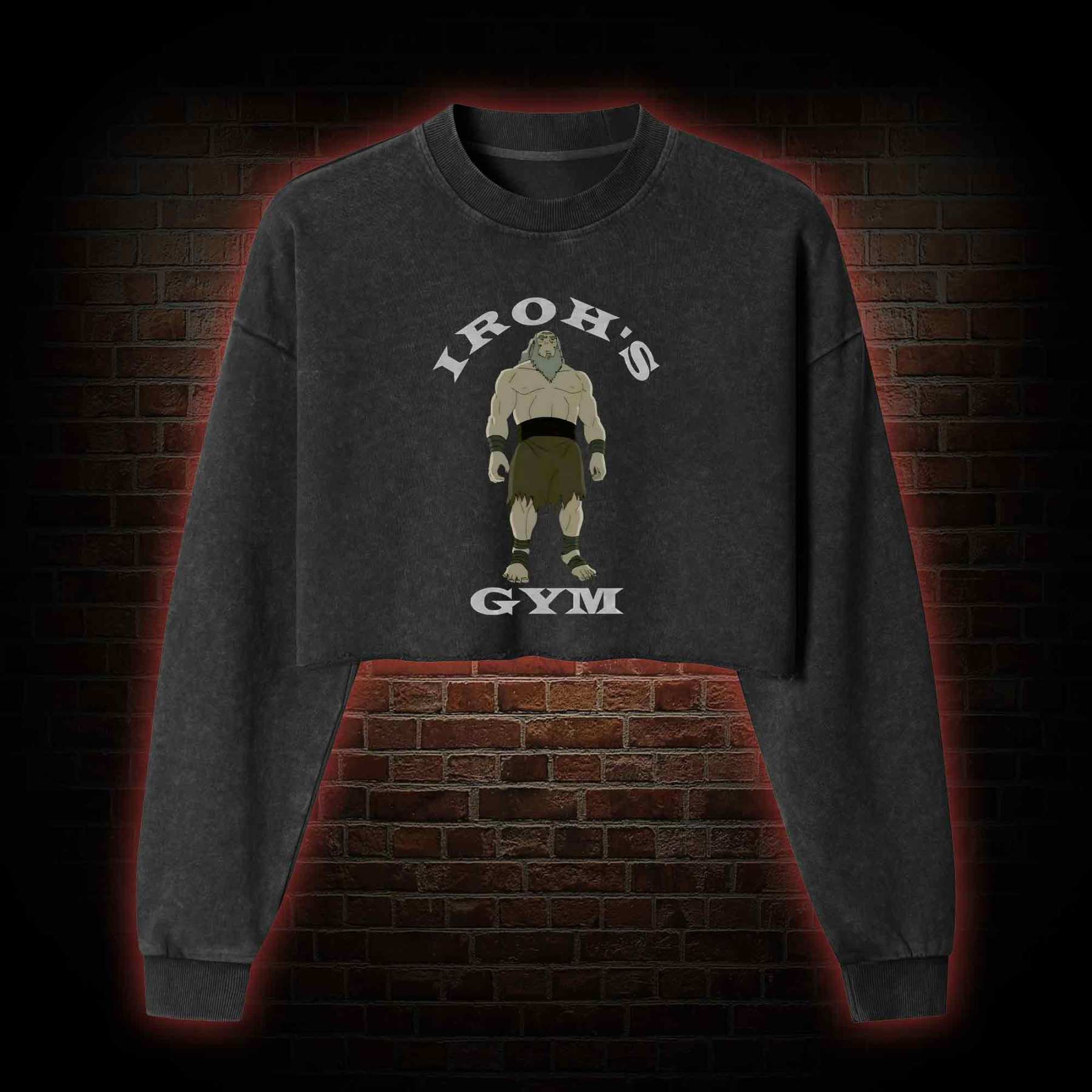 Iroh's Gym Washed Cropped Sweatshirts