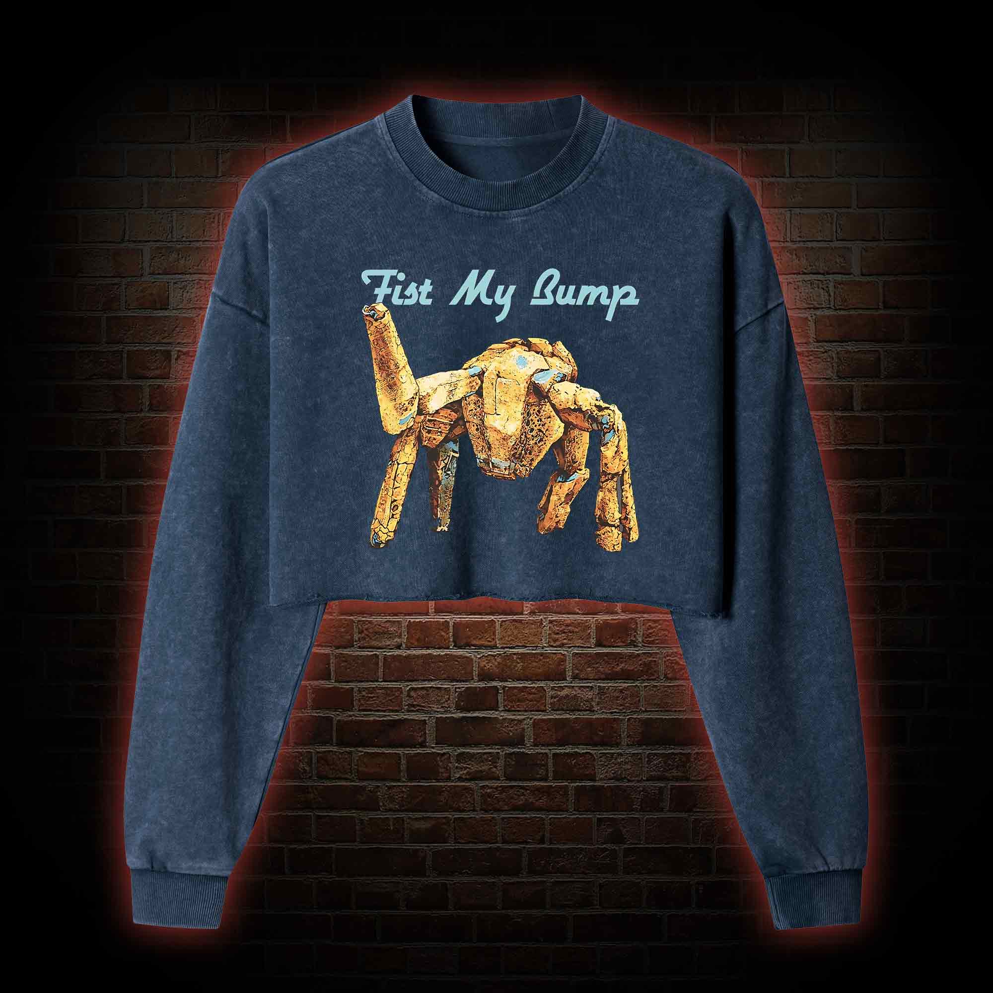 Fist My Bump Washed Cropped Sweatshirts